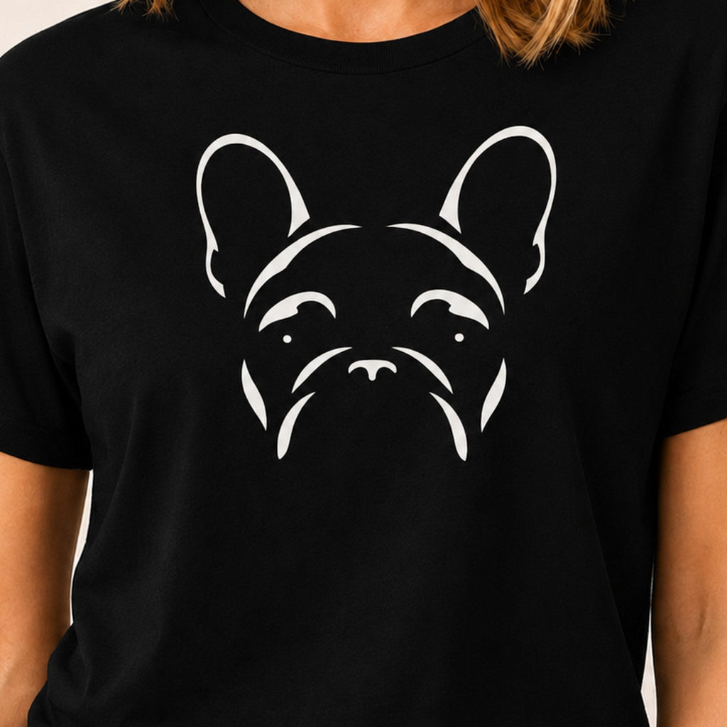 Minimalist Frenchie T-Shirt - Black Zoomed In