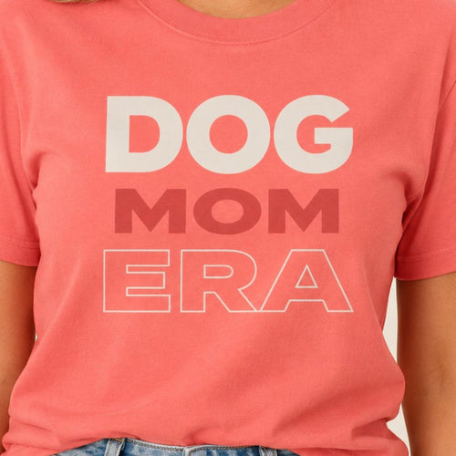 Dog Mom Era T-Shirt - Coral Silk Zoomed In