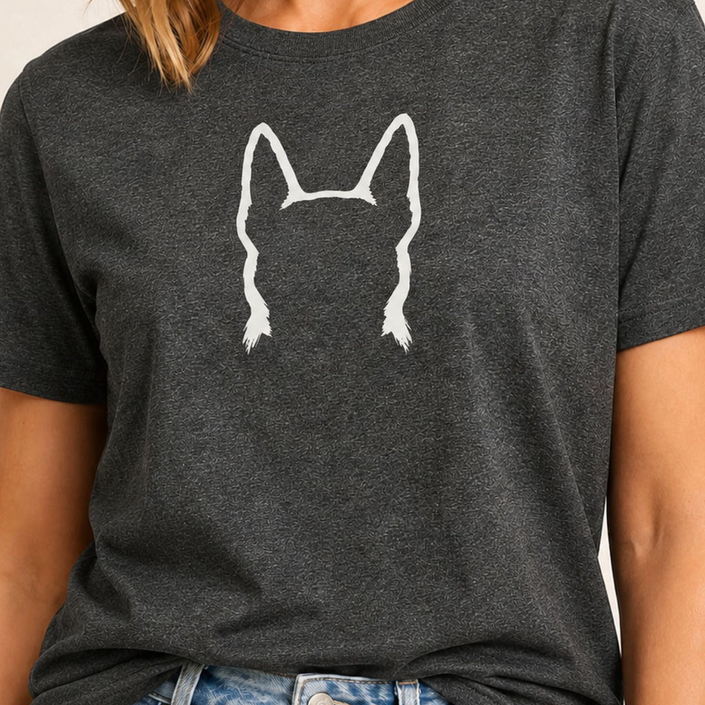 Paintbrush German Shepherd T-Shirt - Dark Heather Zoomed In