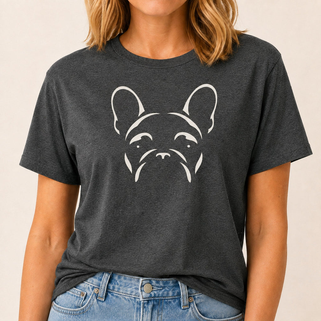 Minimalist Frenchie T-Shirt - Dark Heather