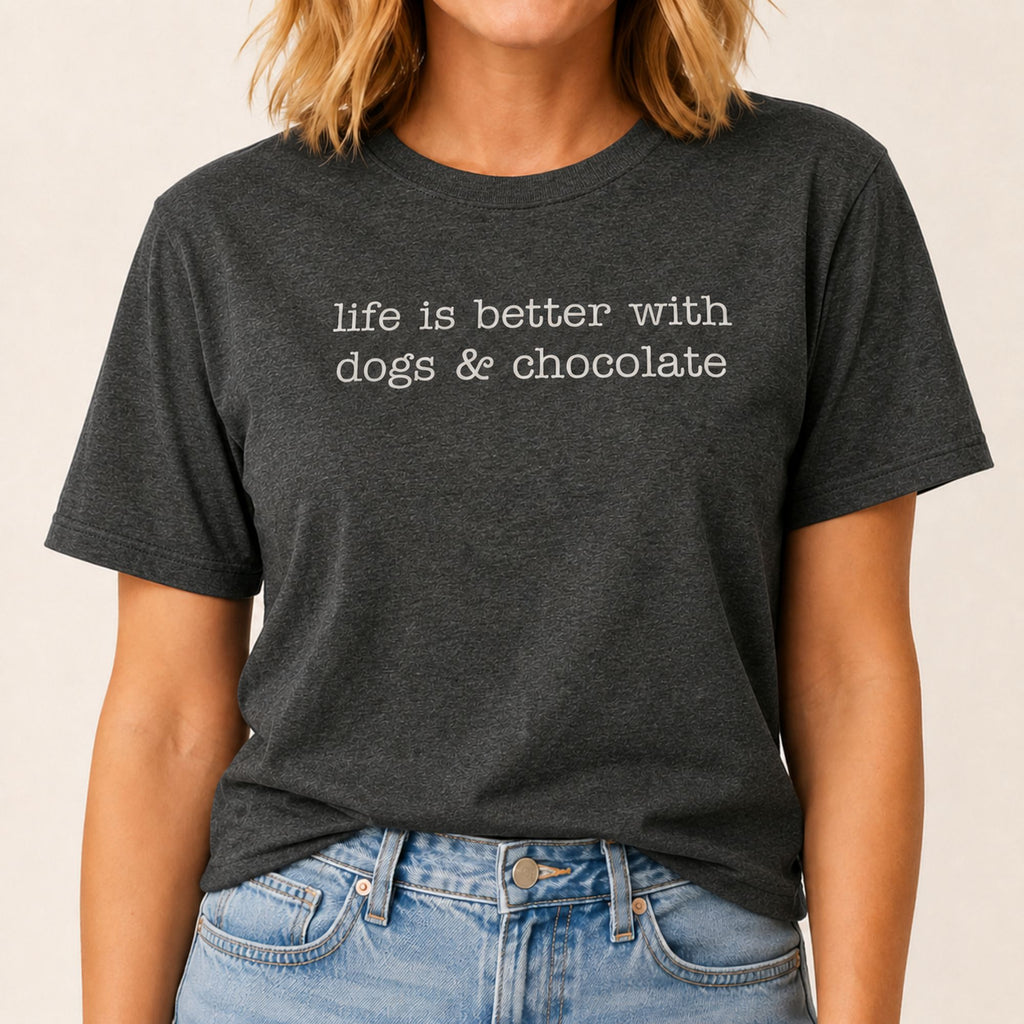 Dogs Chocolate T-Shirt - Dark Heather