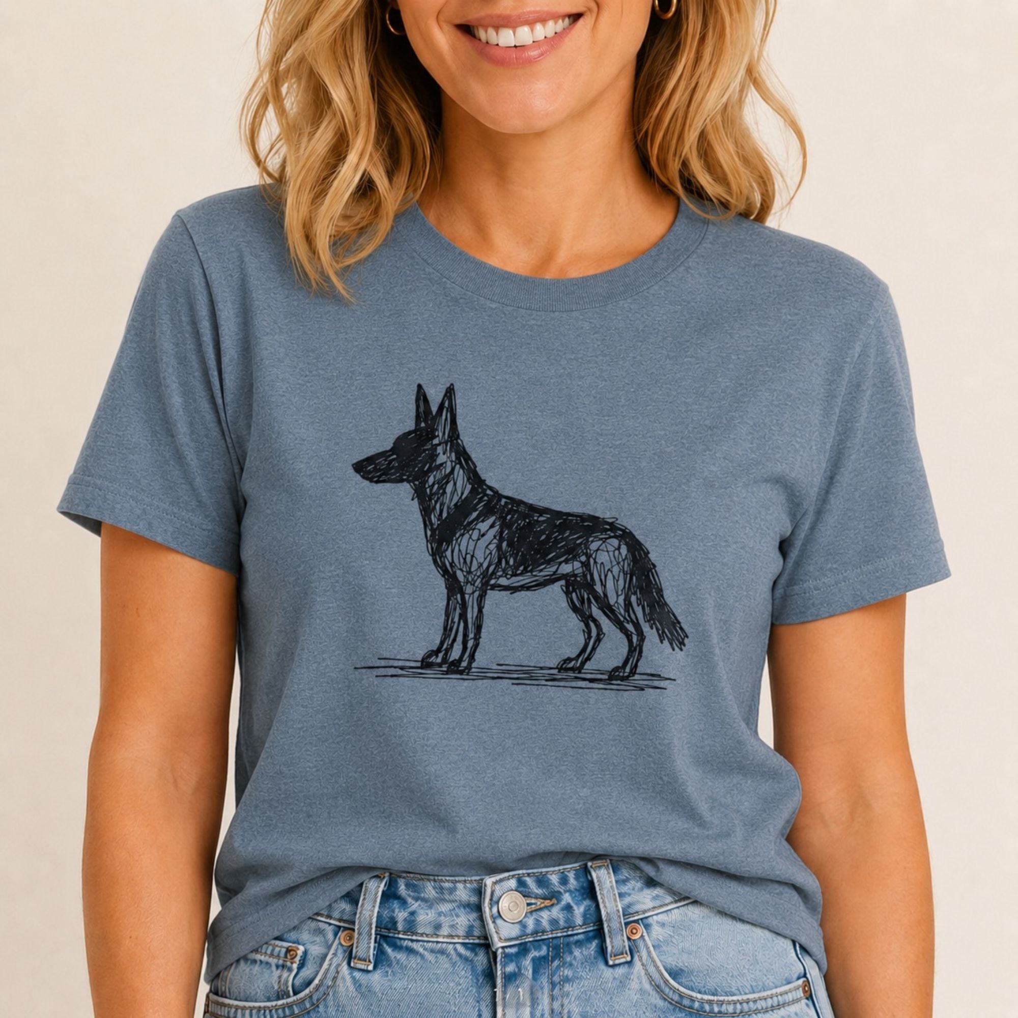 Scribbled German Shepherd T-Shirt