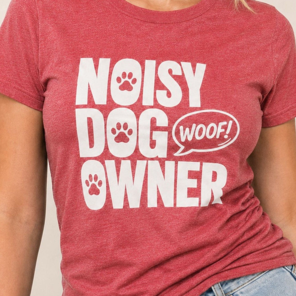 Noisy Dog Owner T-Shirt 1 - Heather Red Zoomed In