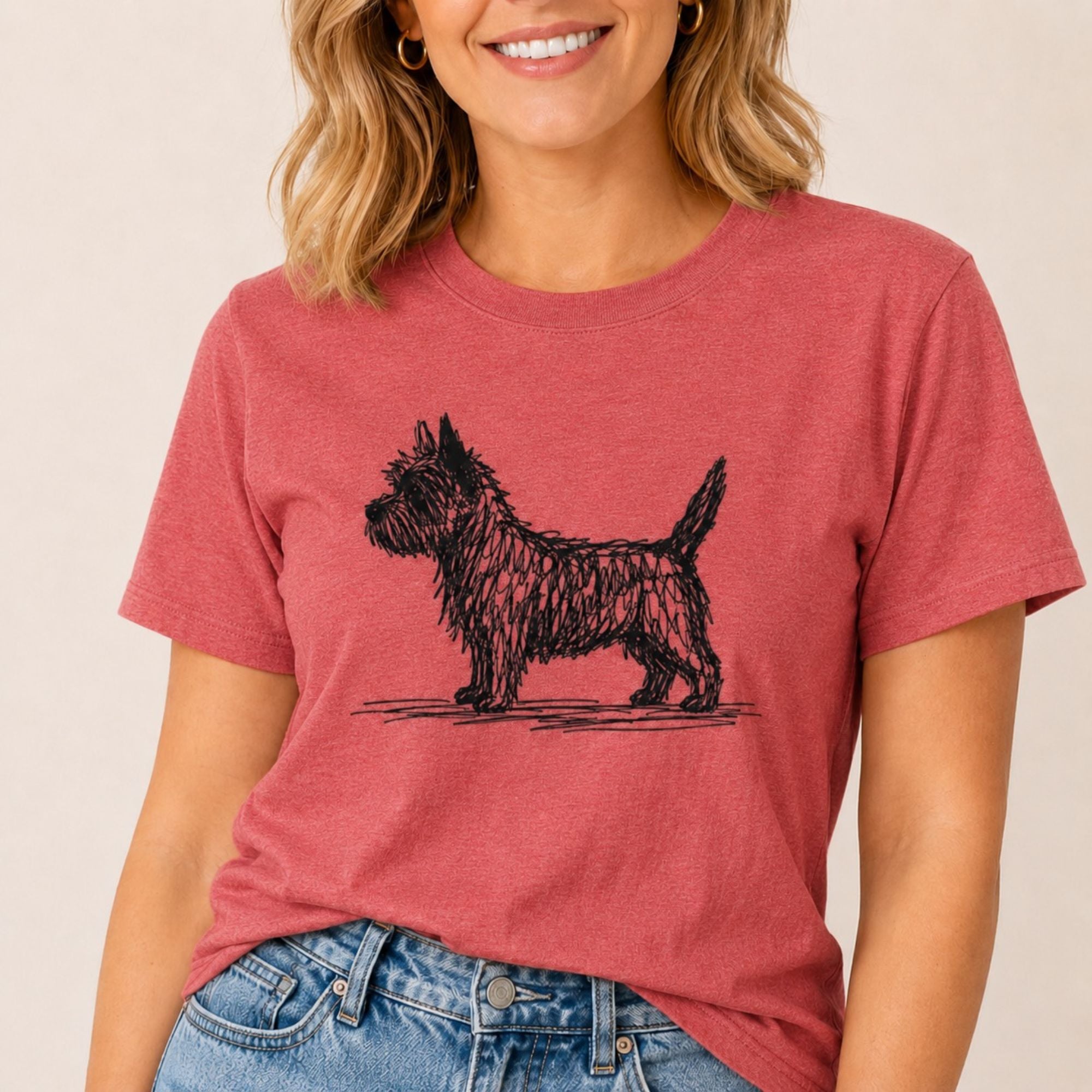 Scribbled Cairn Terrier T-Shirt