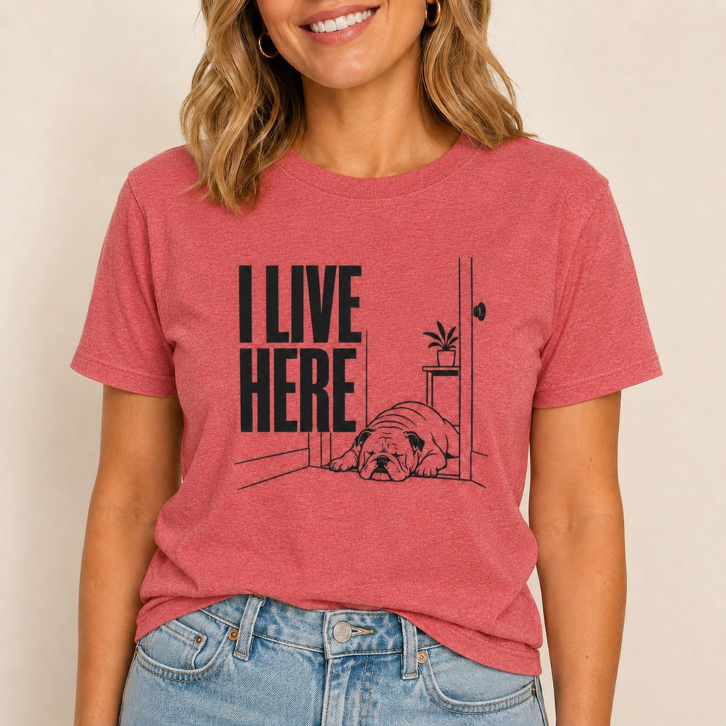 I Live Here - English Bulldog T-Shirt