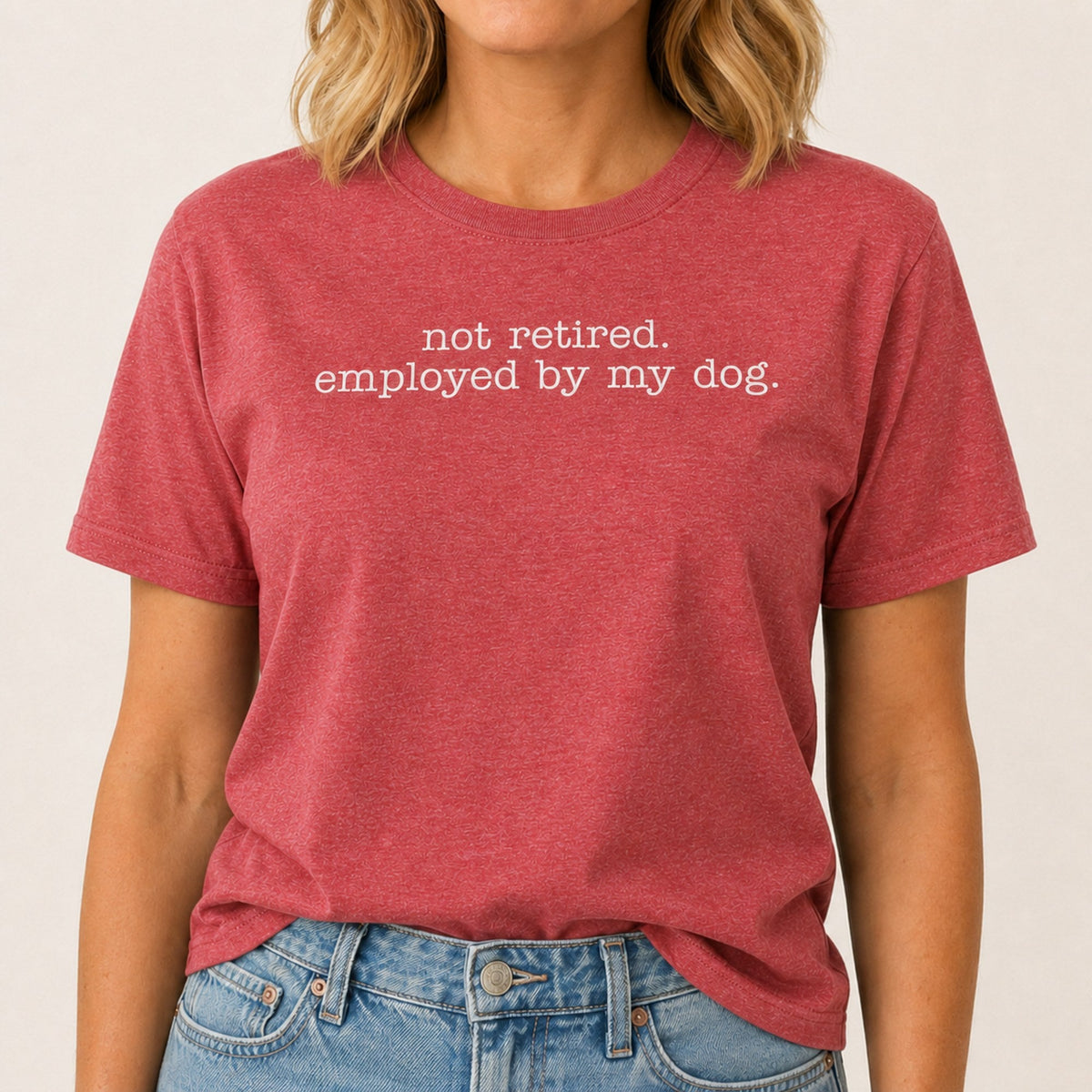 Employed By My Dog T-Shirt - Heather Red