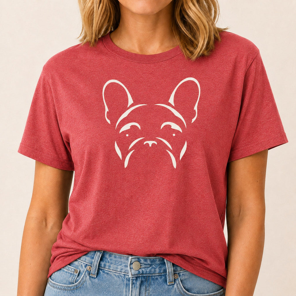 Minimalist Frenchie T-Shirt - Heather Red