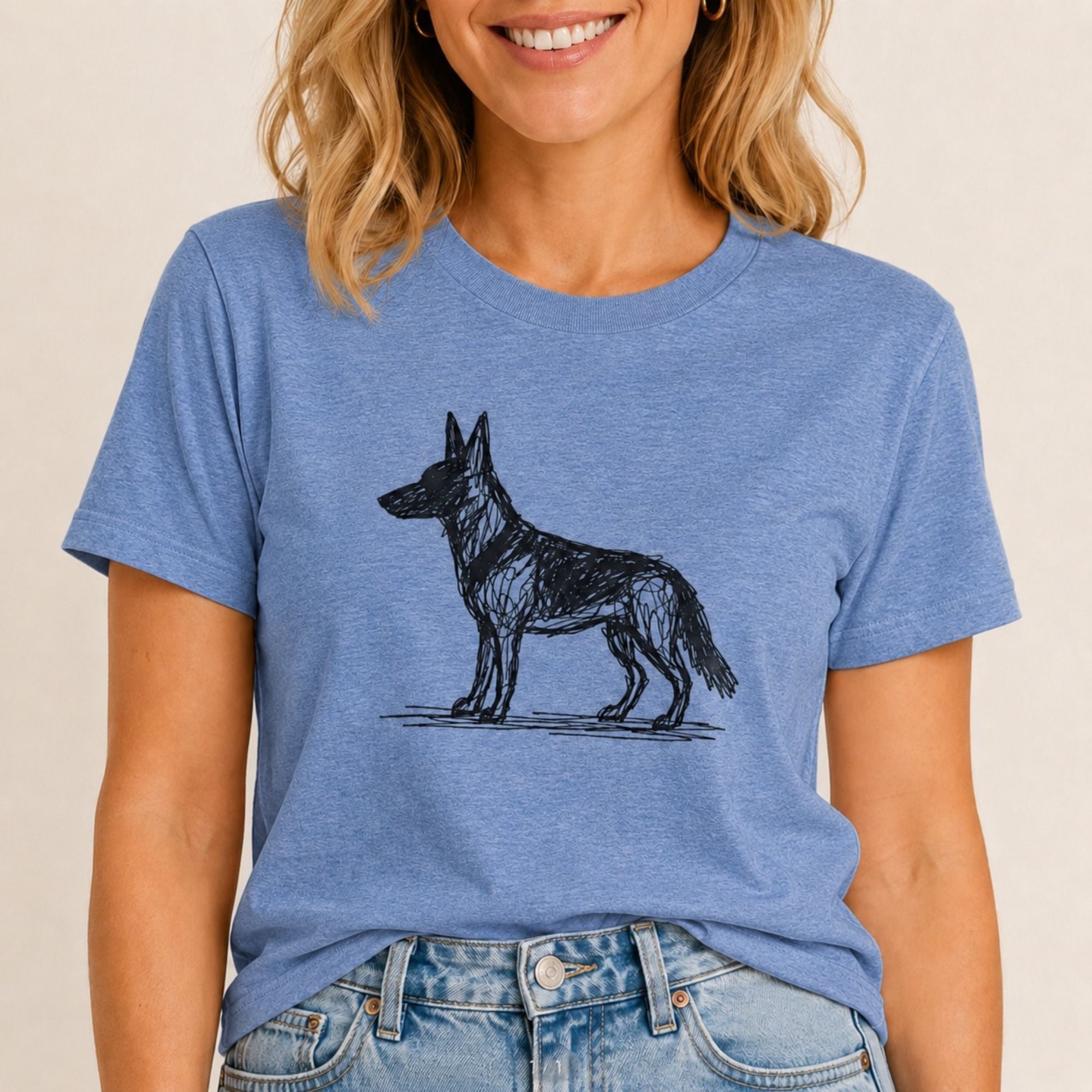 Scribbled German Shepherd T-Shirt