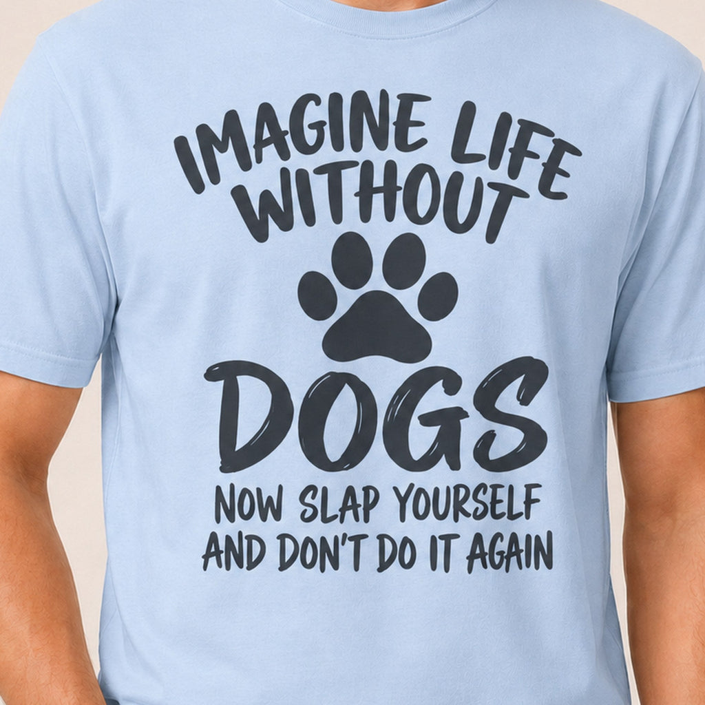 Slap Yourself T-Shirt - Light Blue Zoomed In