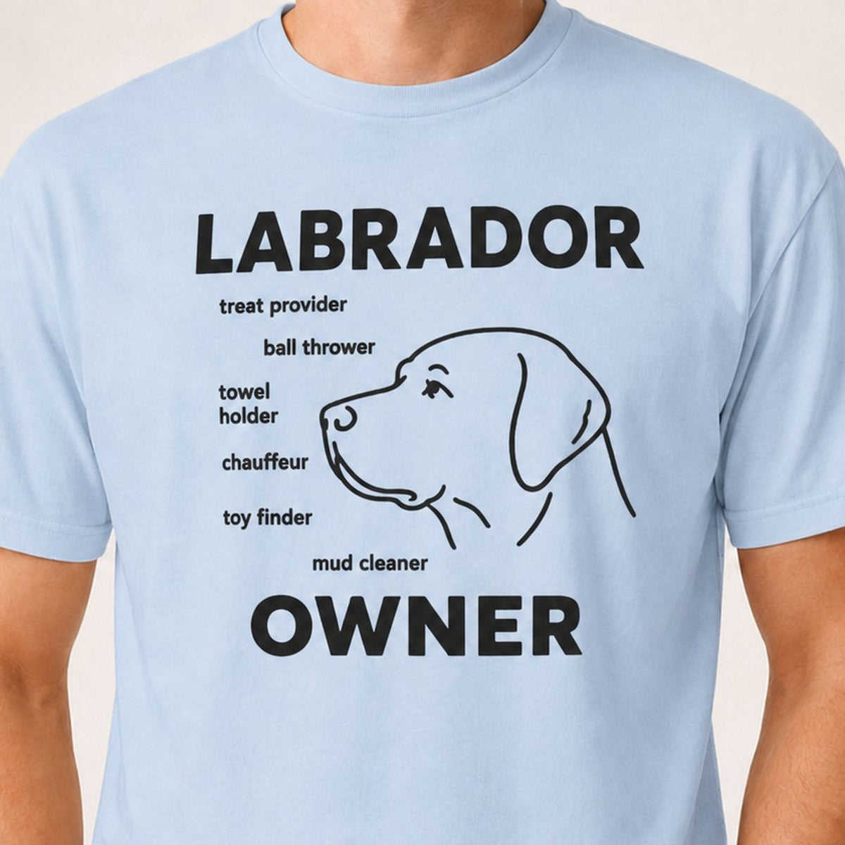 Labrador Owner T-Shirt - Light Blue Zoomed In