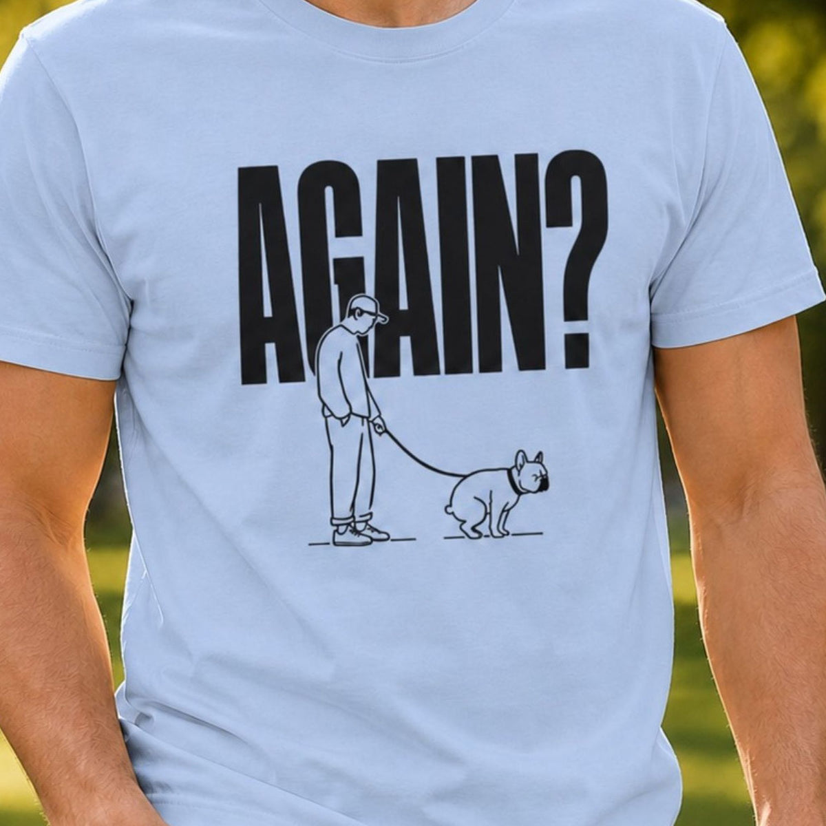 Again T-Shirt - Light Blue Zoomed In