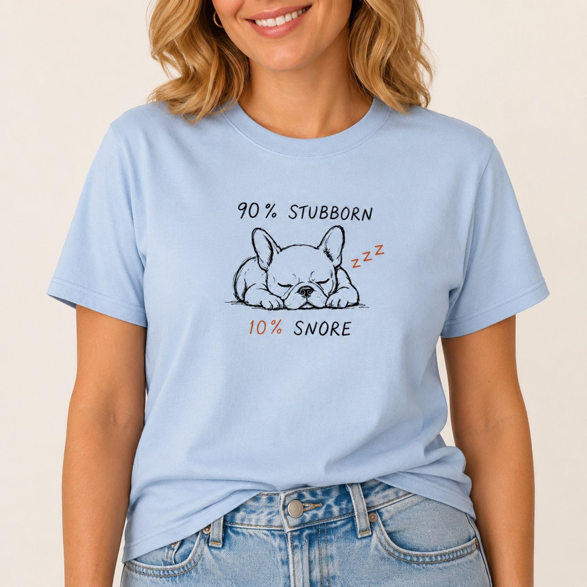 Frenchie Stubborn & Snore T-Shirt