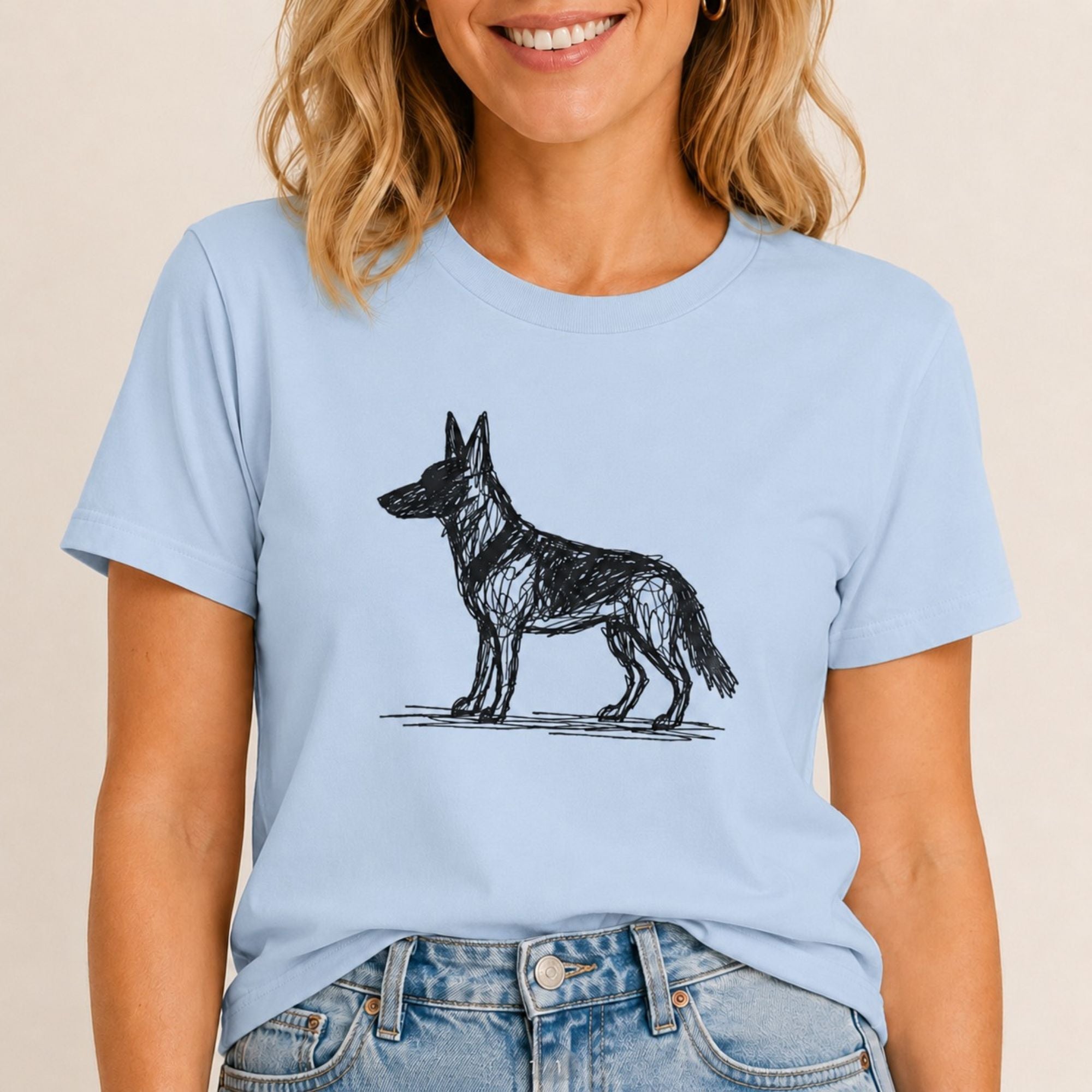Scribbled German Shepherd T-Shirt