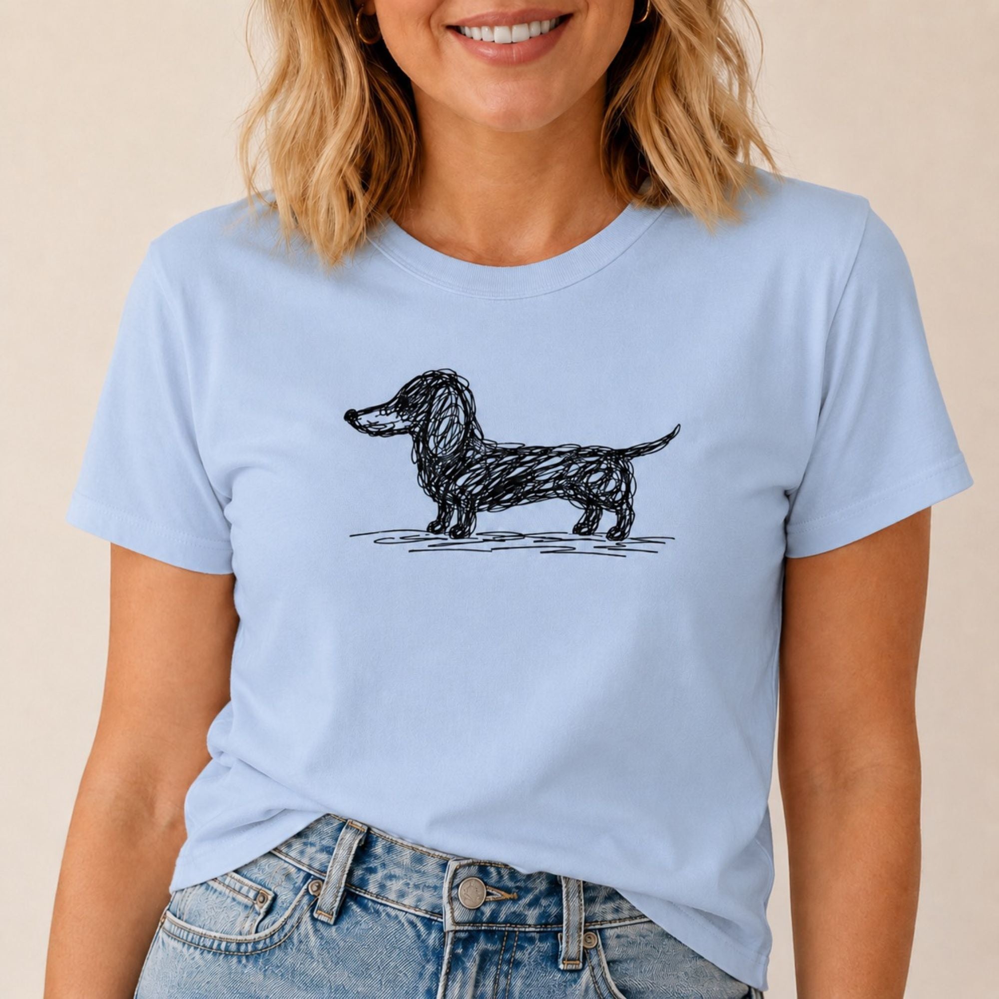 Scribbled Dachshund T-Shirt
