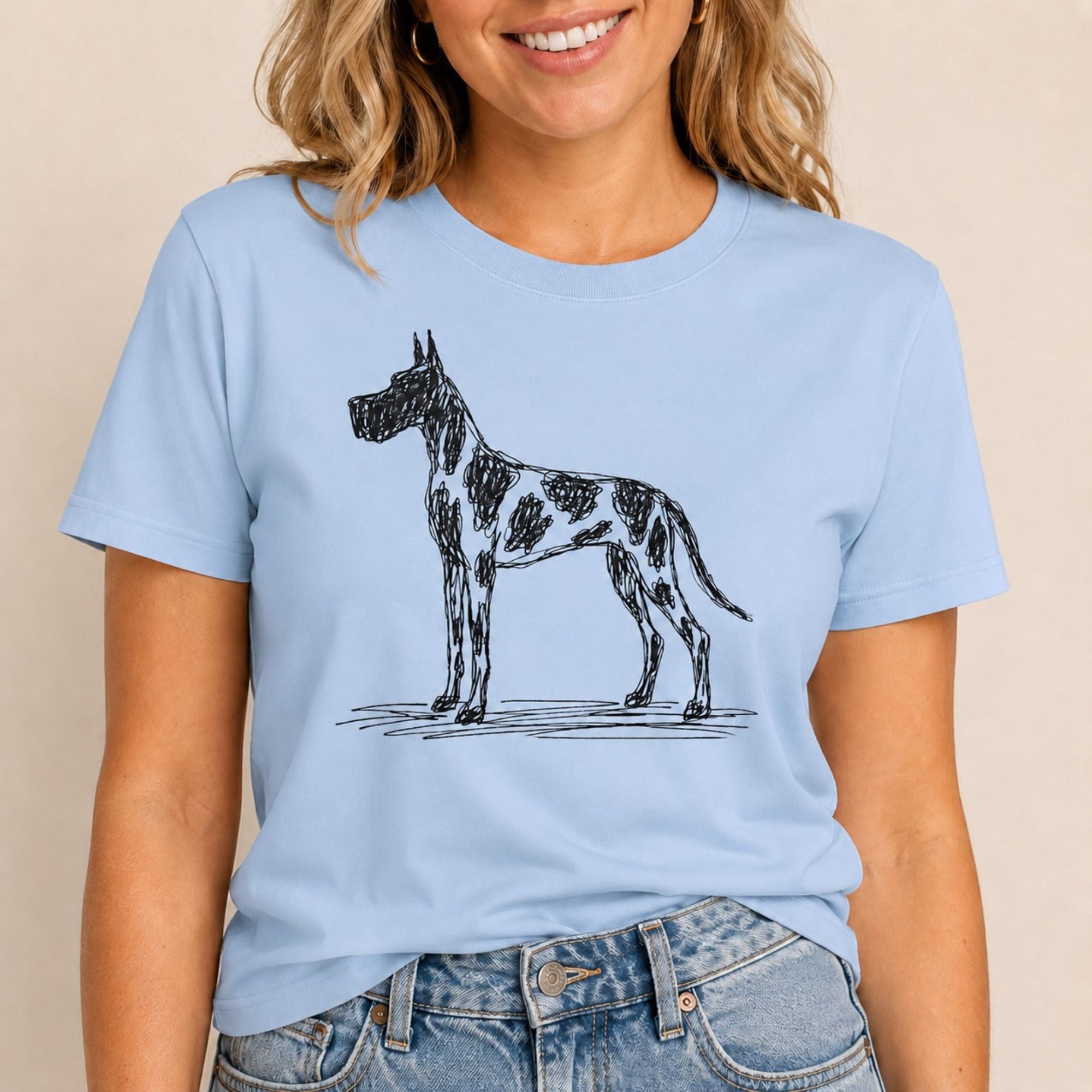 Scribbled Great Dane T-Shirt