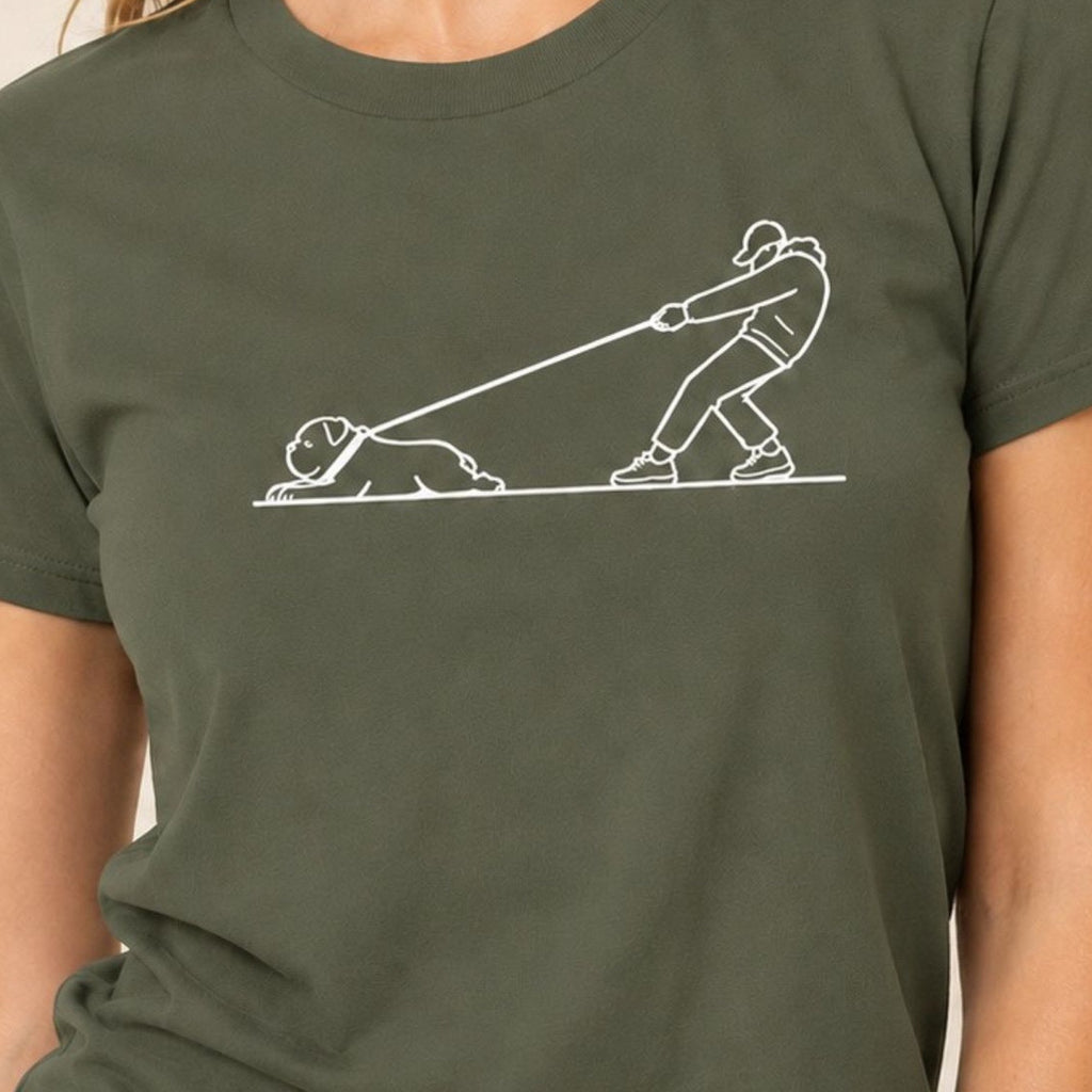 Stubborn T-Shirt - Military Green Zoomed In