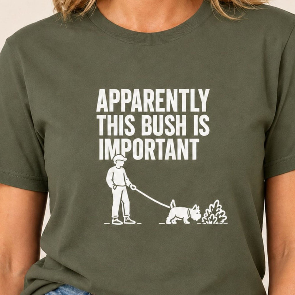 Important Bush T-Shirt - Military Green Zoomed In