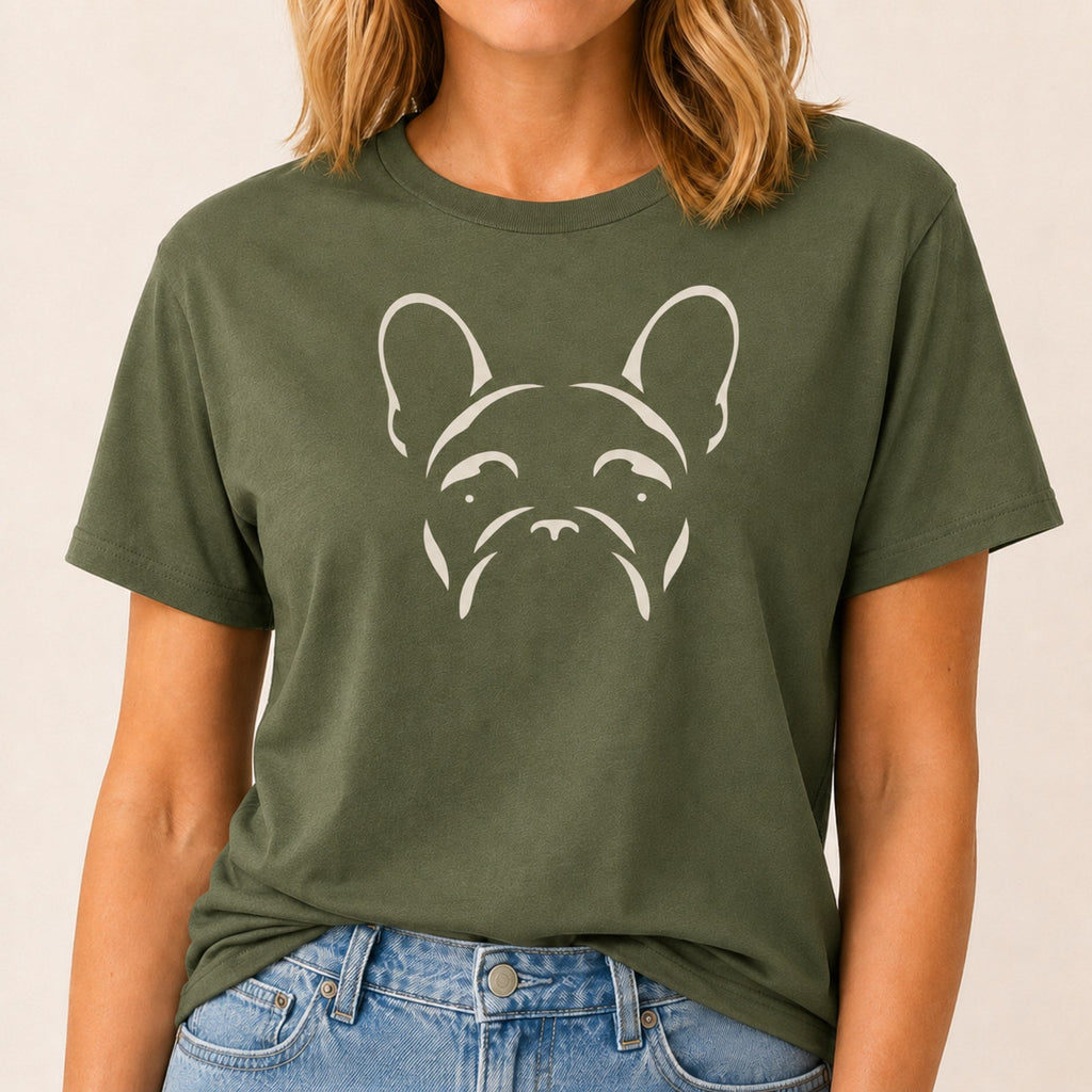 Minimalist Frenchie T-Shirt - Military Green