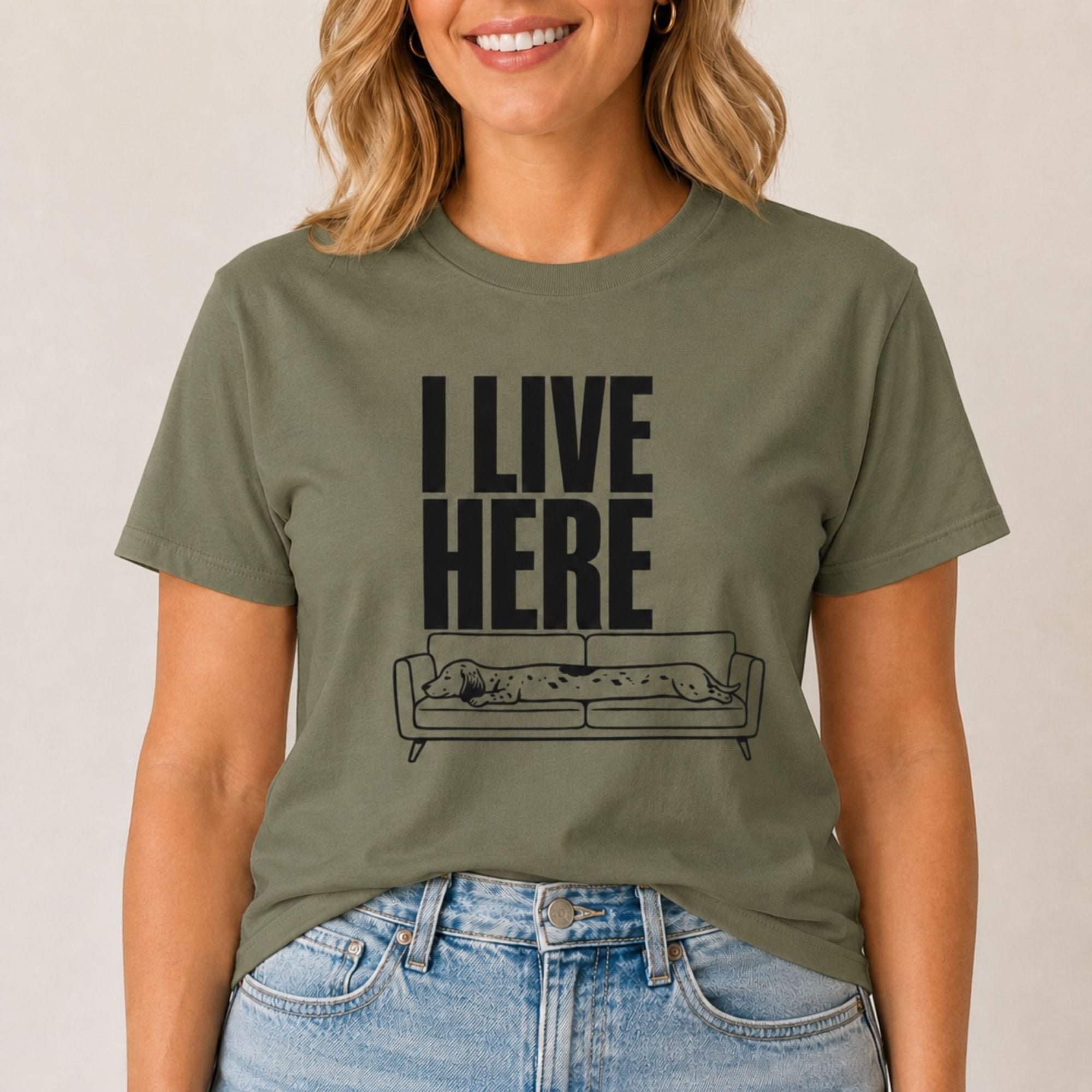 I Live Here - Dachshund T-Shirt