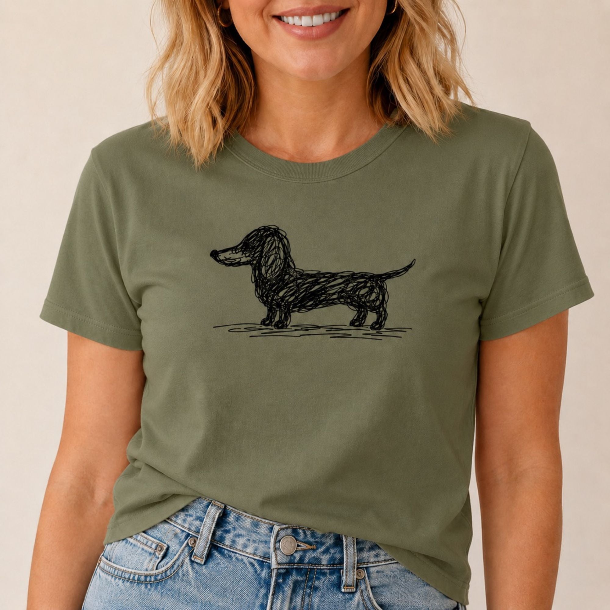 Scribbled Dachshund T-Shirt