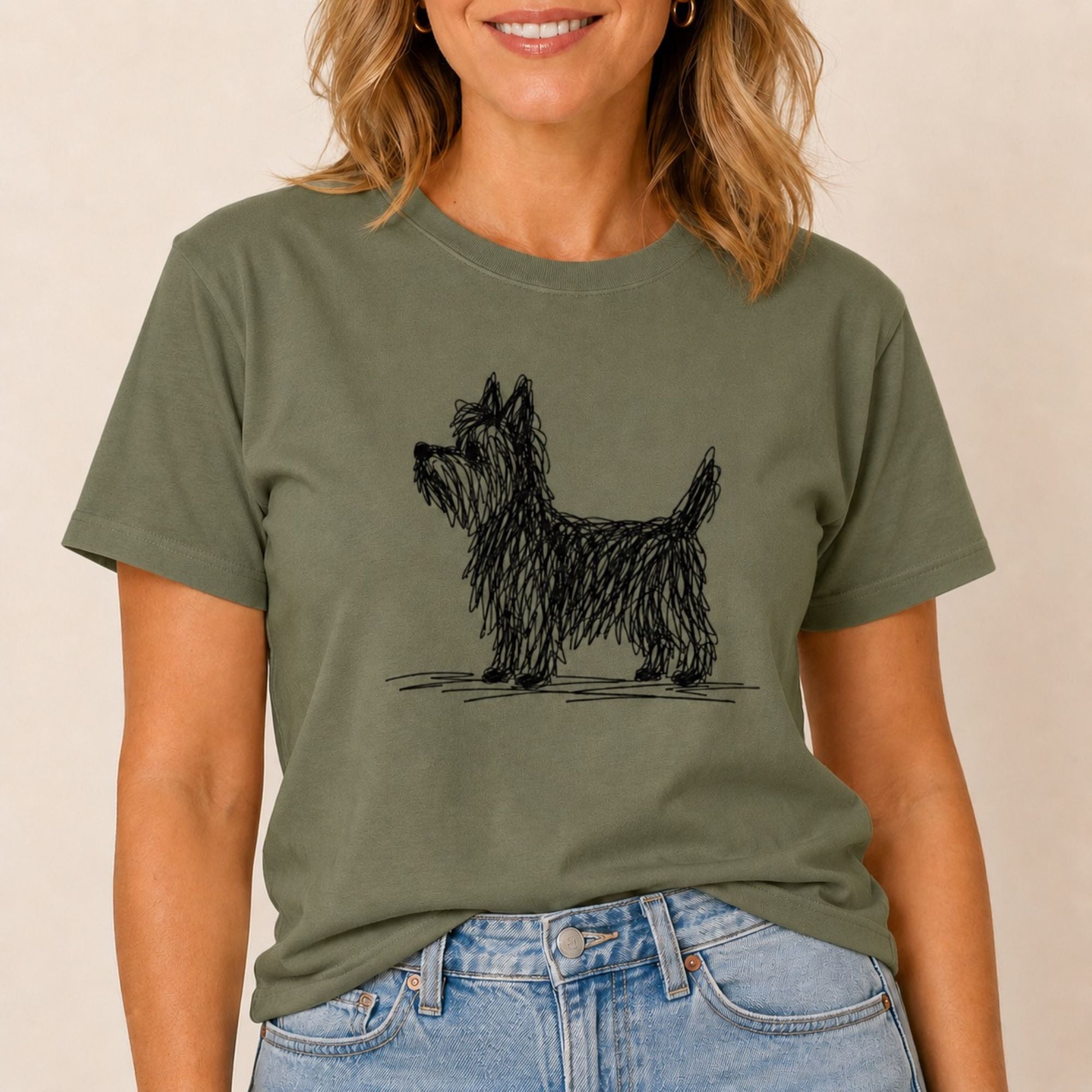 Scribbled Yorkshire Terrier T-Shirt