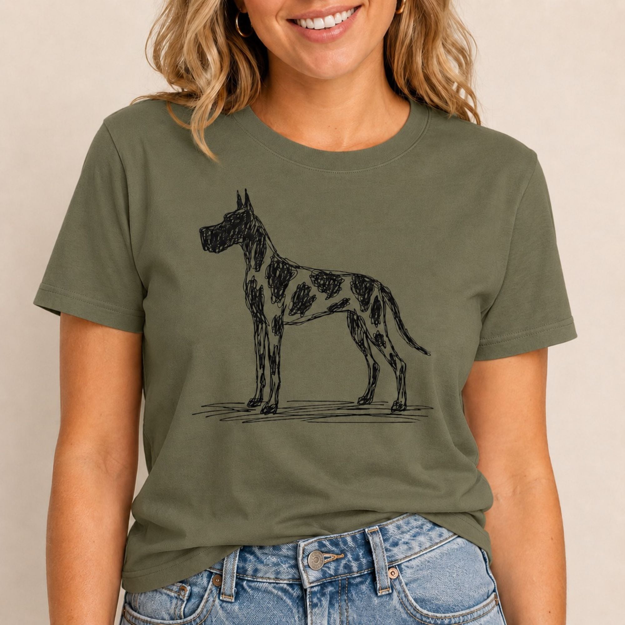 Scribbled Great Dane T-Shirt