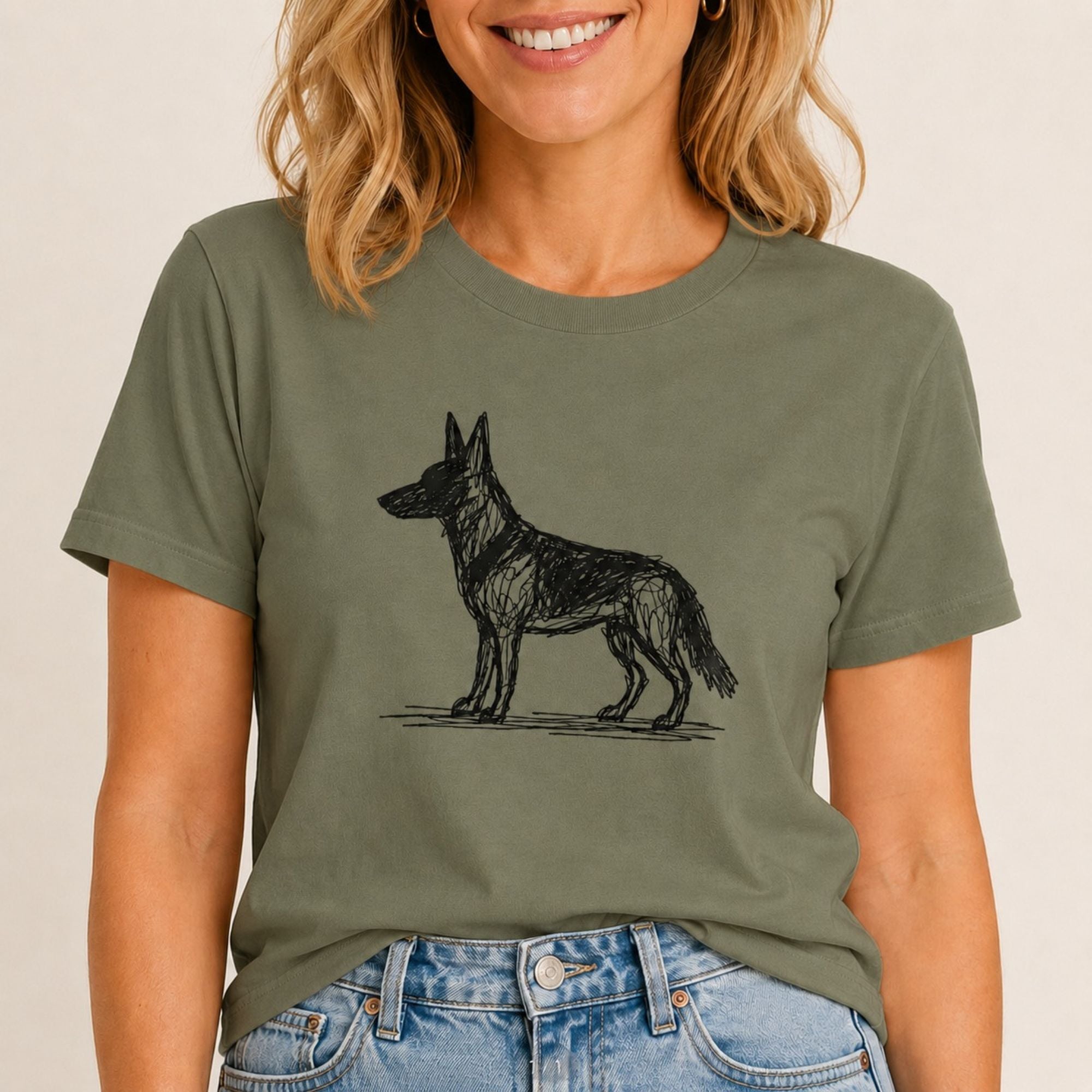 Scribbled German Shepherd T-Shirt