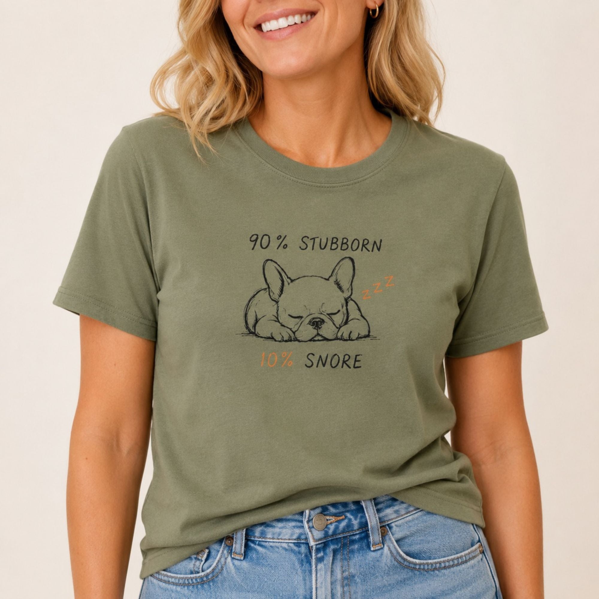 Frenchie Stubborn & Snore T-Shirt