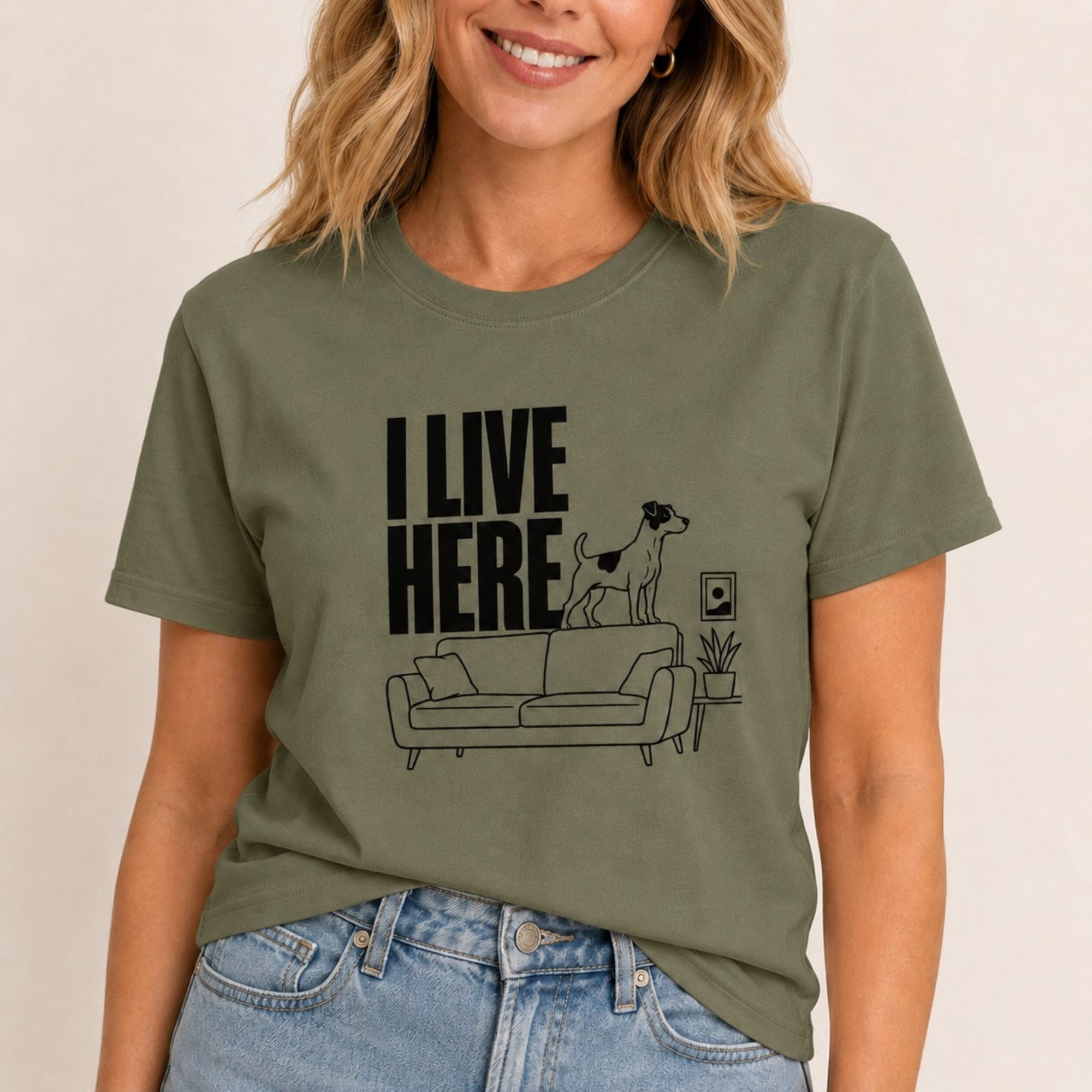 I Live Here - Jack Russell T-Shirt