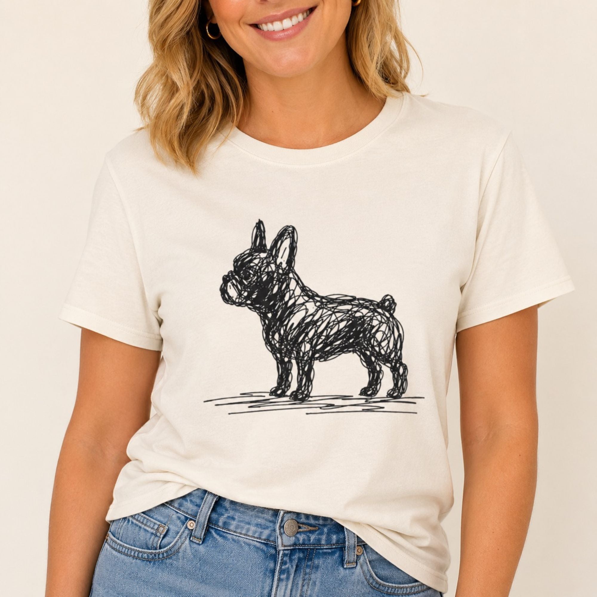 Scribbled French Bulldog T-Shirt