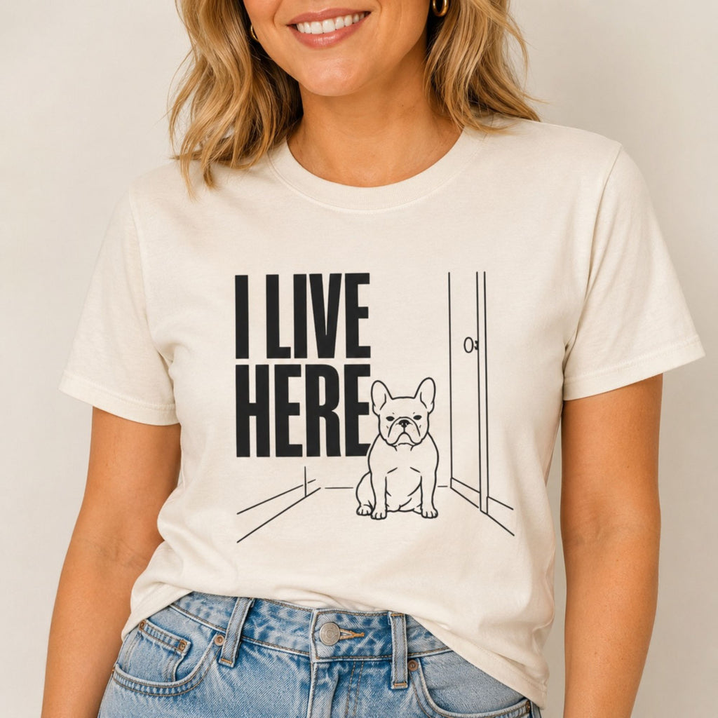 I Live Here - French Bulldog T-Shirt