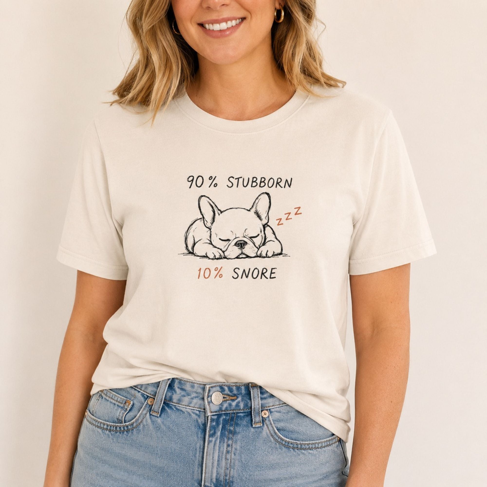 Frenchie Stubborn & Snore T-Shirt
