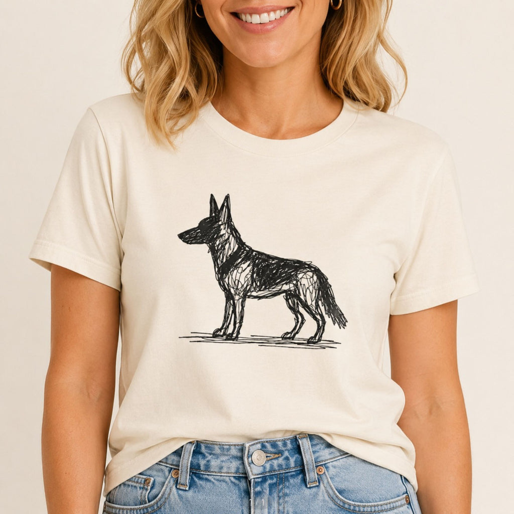 Scribbled German Shepherd T-Shirt