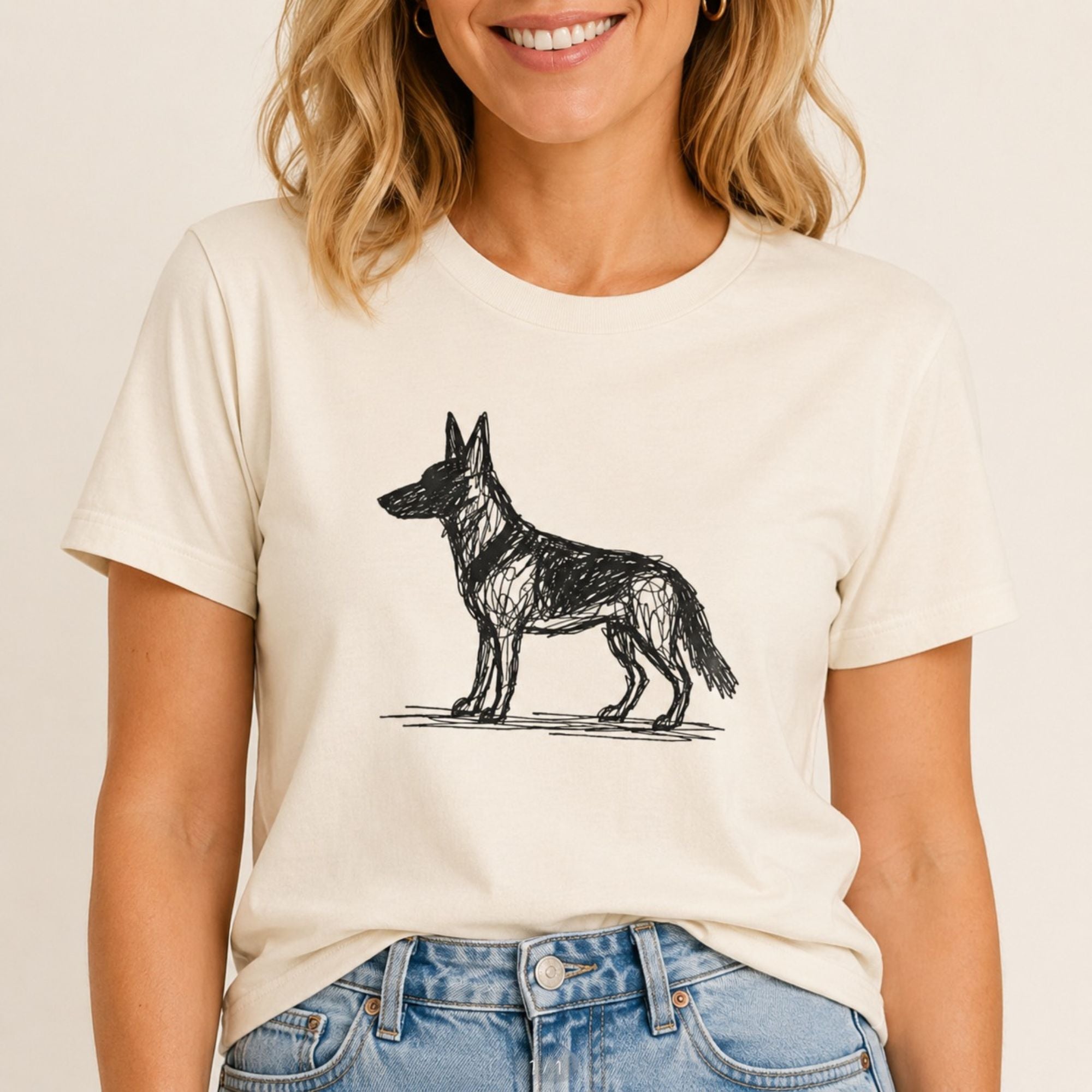 Scribbled German Shepherd T-Shirt