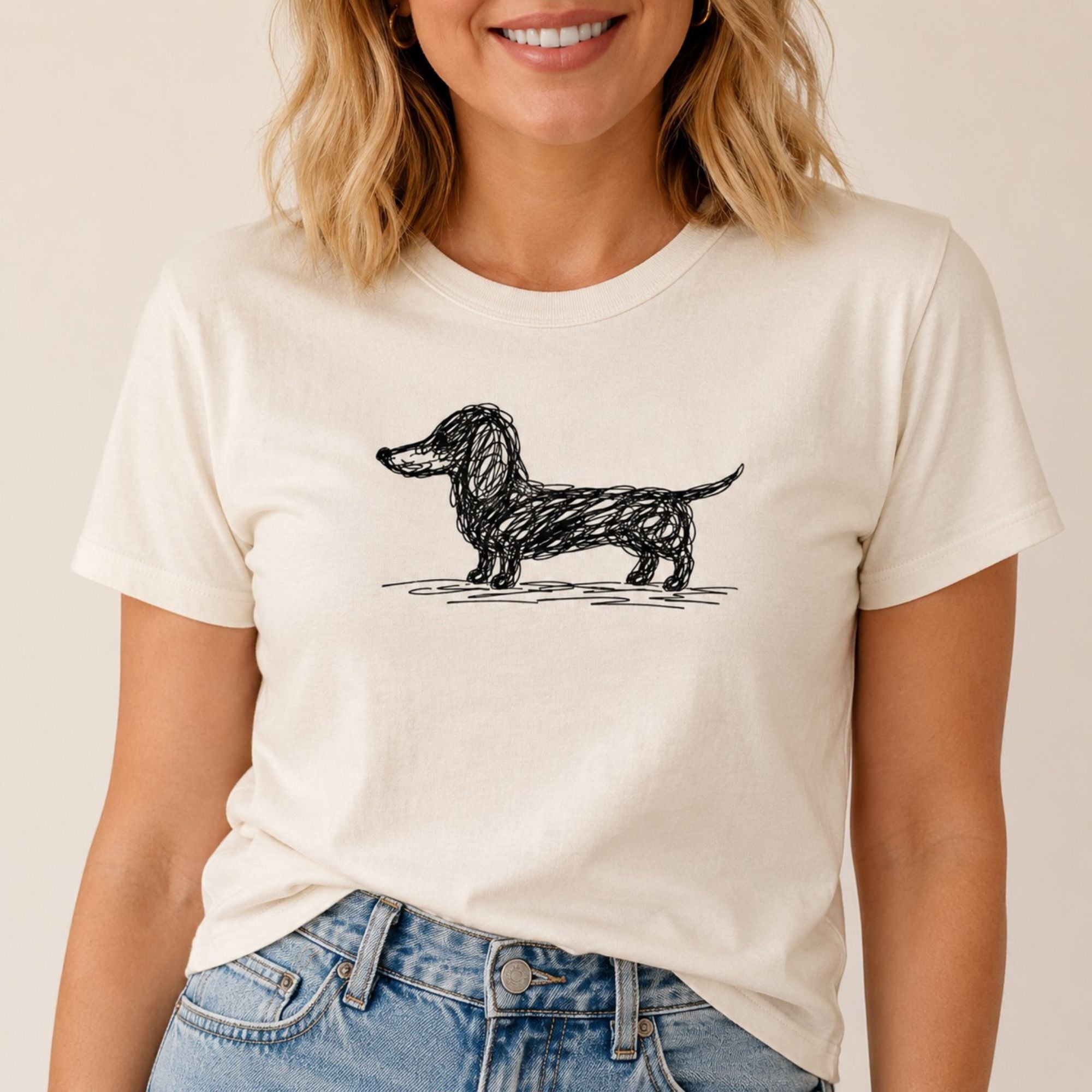 Scribbled Dachshund T-Shirt