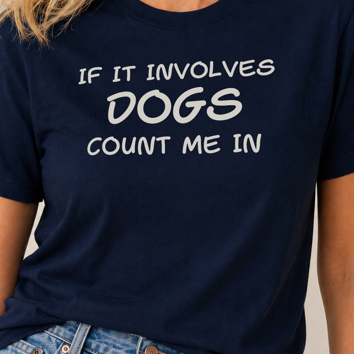 Dogs Count Me In T-Shirt 1 - Navy Zoomed In