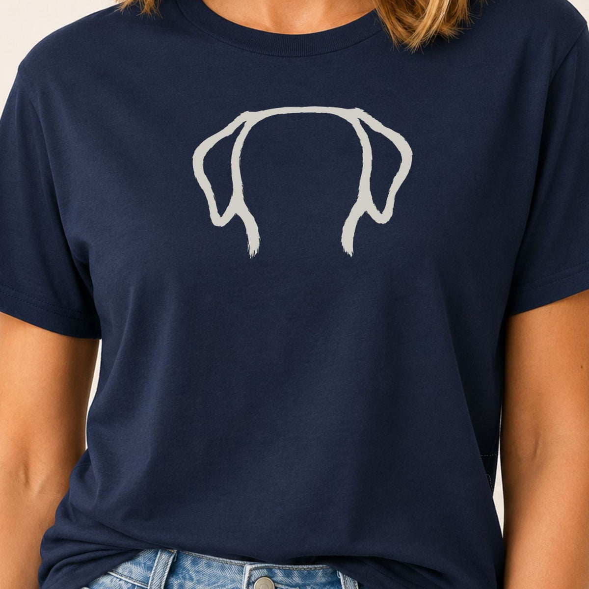 Paintbrush Labrador T-Shirt - Navy Zoomed In