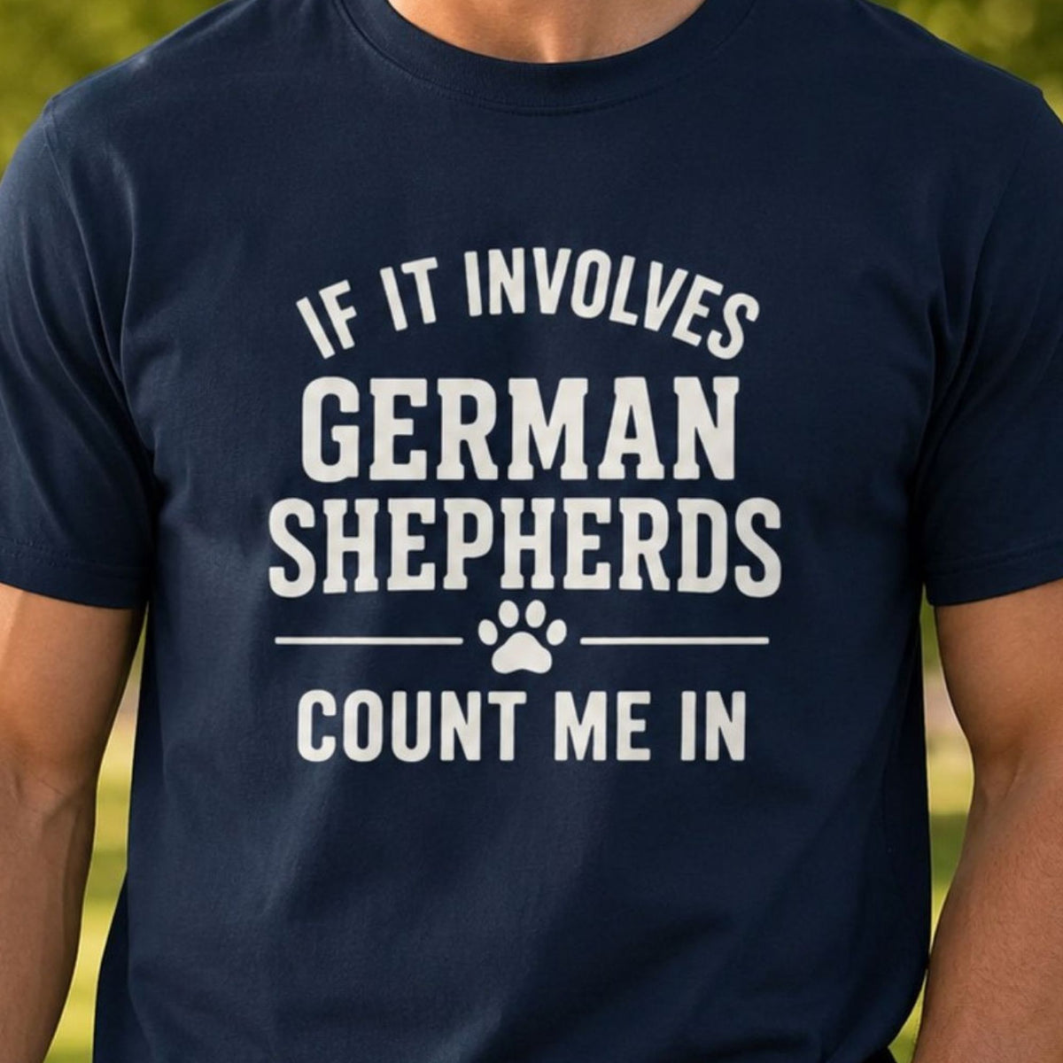 German Shepherds Count Me In T-Shirt - Navy Zoomed In