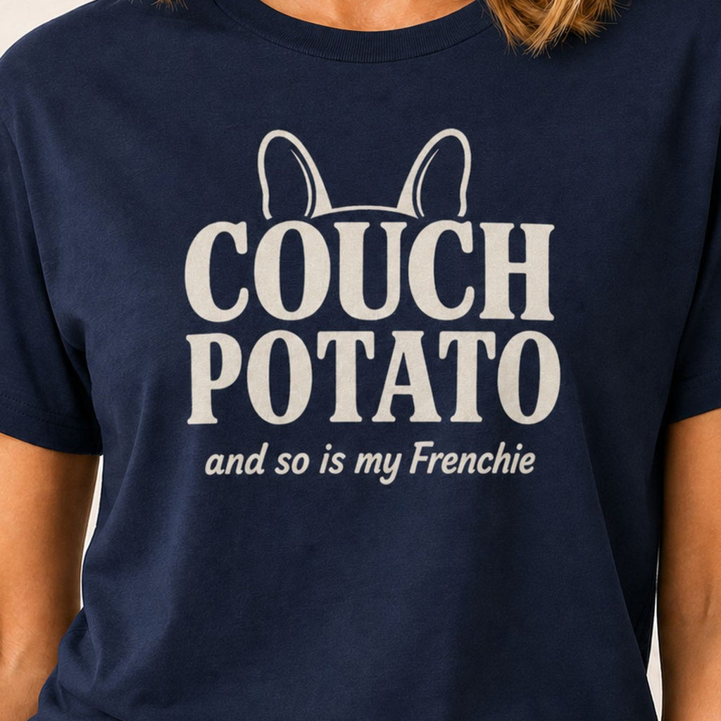 Frenchie Couch Potato T-Shirt - Navy Zoomed In