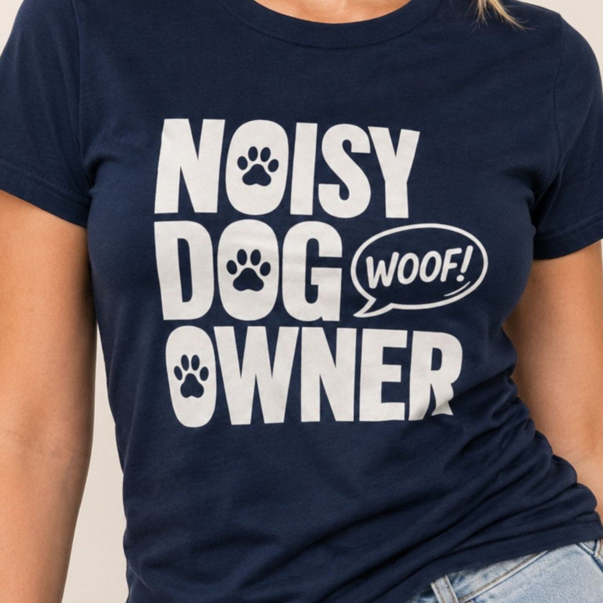 Noisy Dog Owner T-Shirt 1 - Navy Zoomed In