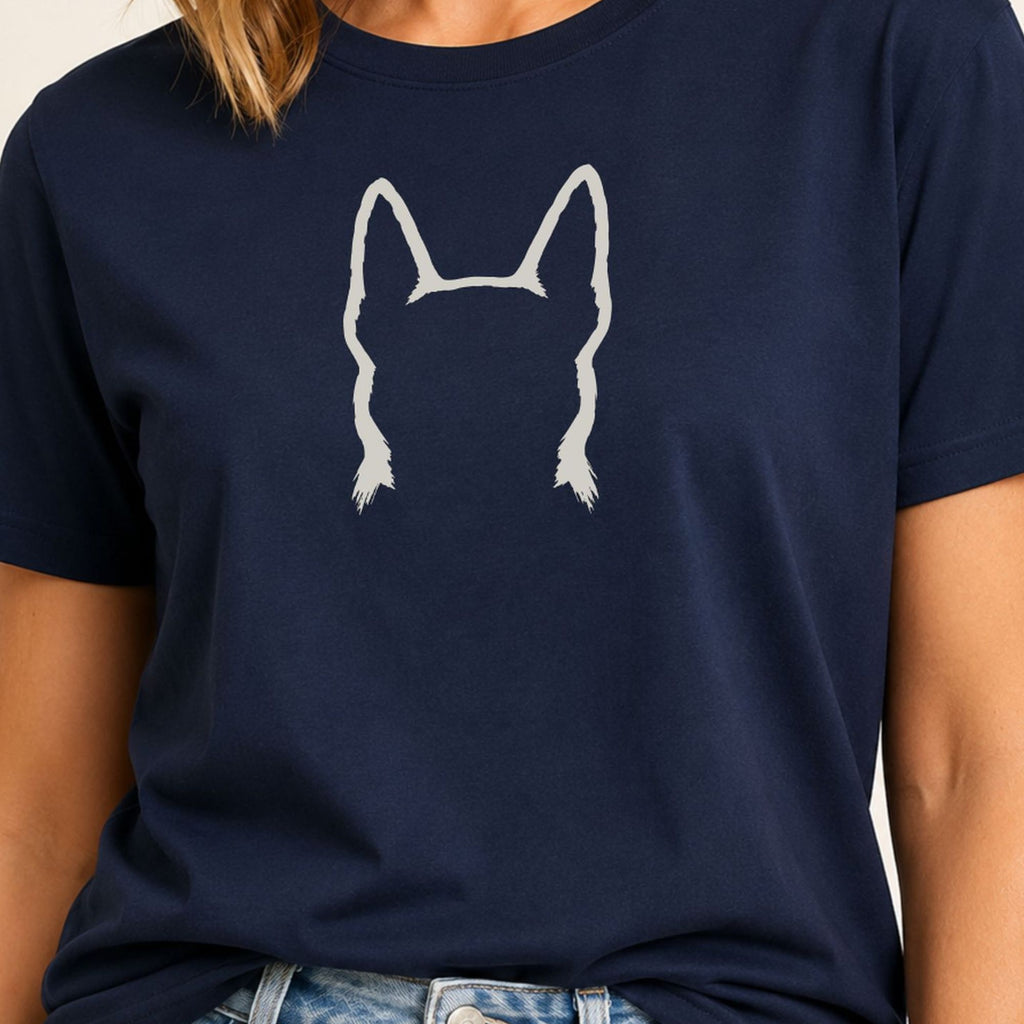 Paintbrush German Shepherd T-Shirt - Navy Zoomed In
