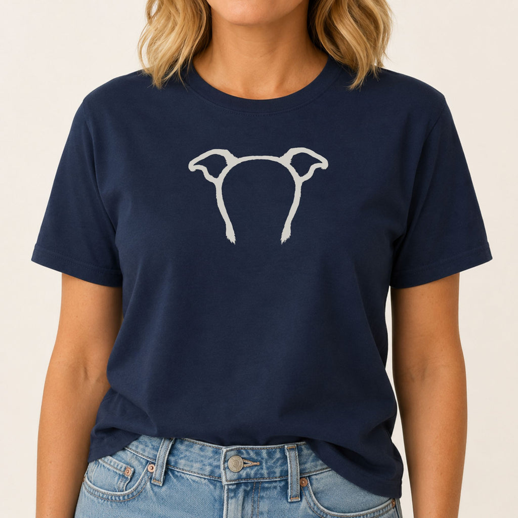 Paintbrush Whippet T-Shirt - Navy