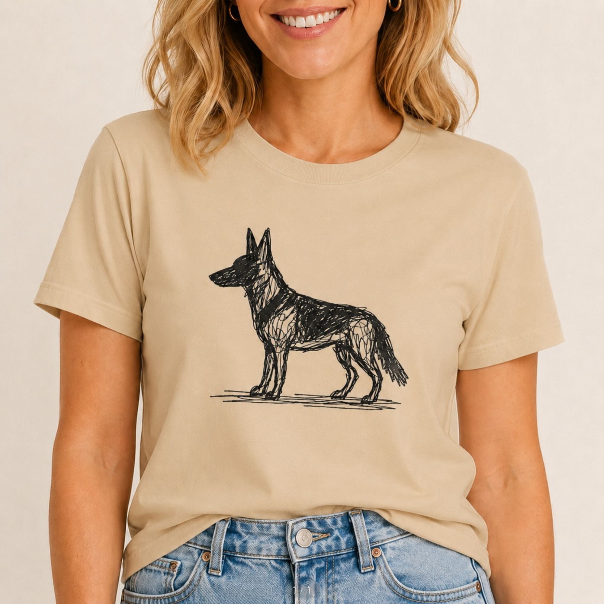 Scribbled German Shepherd T-Shirt