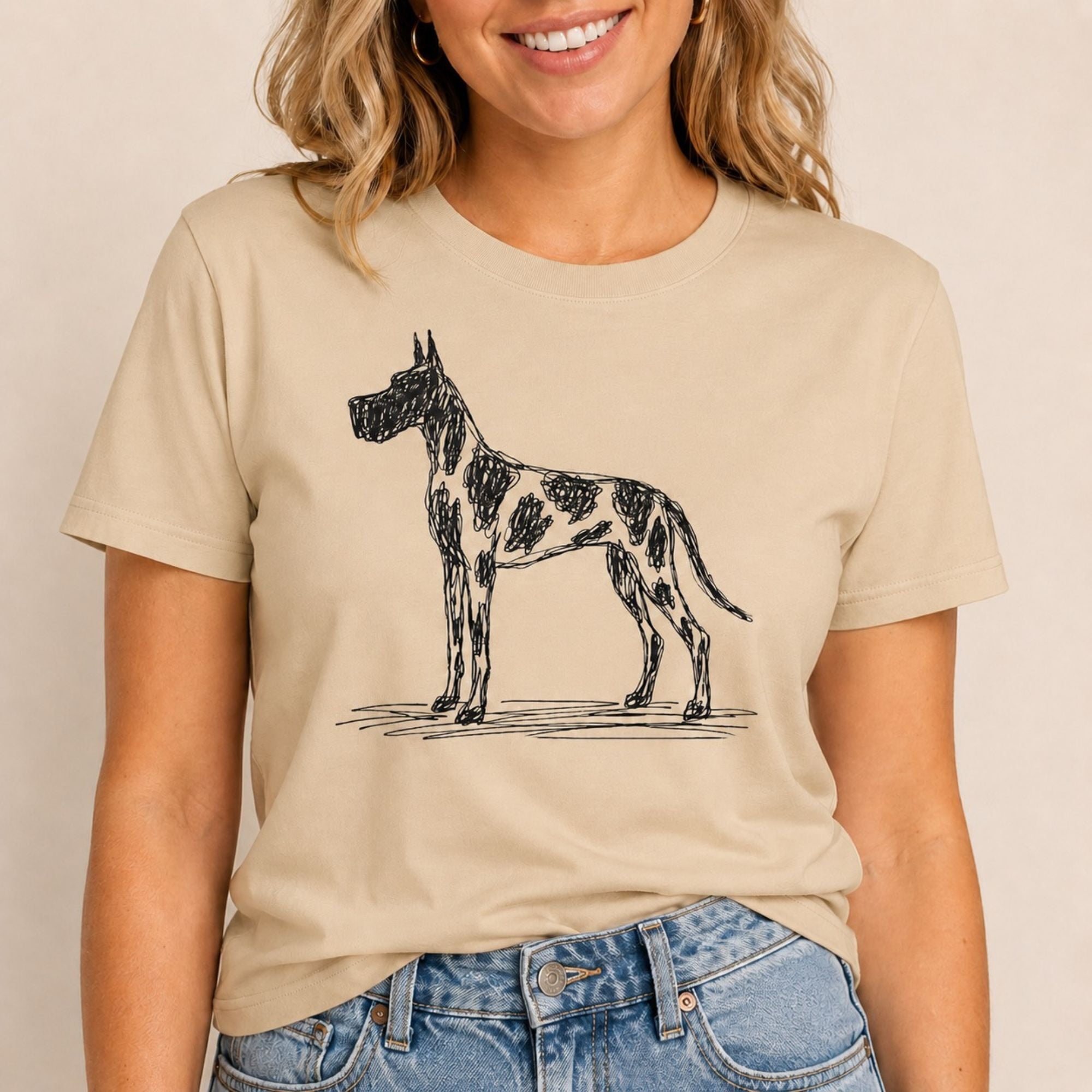 Scribbled Great Dane T-Shirt