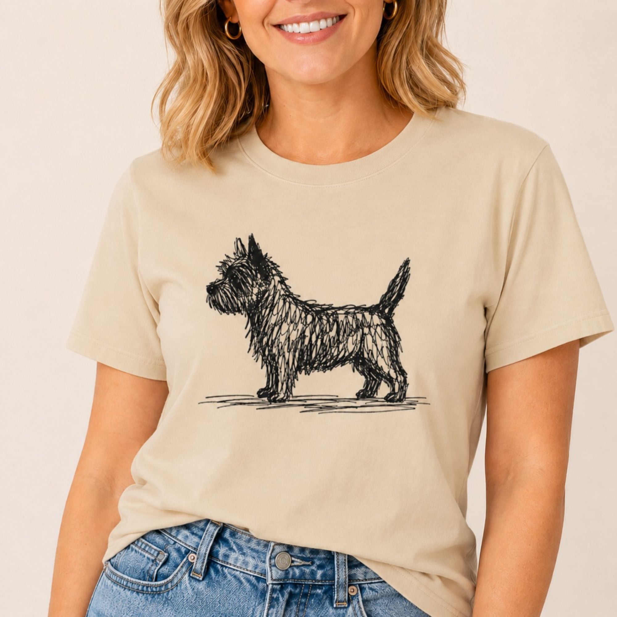 Scribbled Cairn Terrier T-Shirt