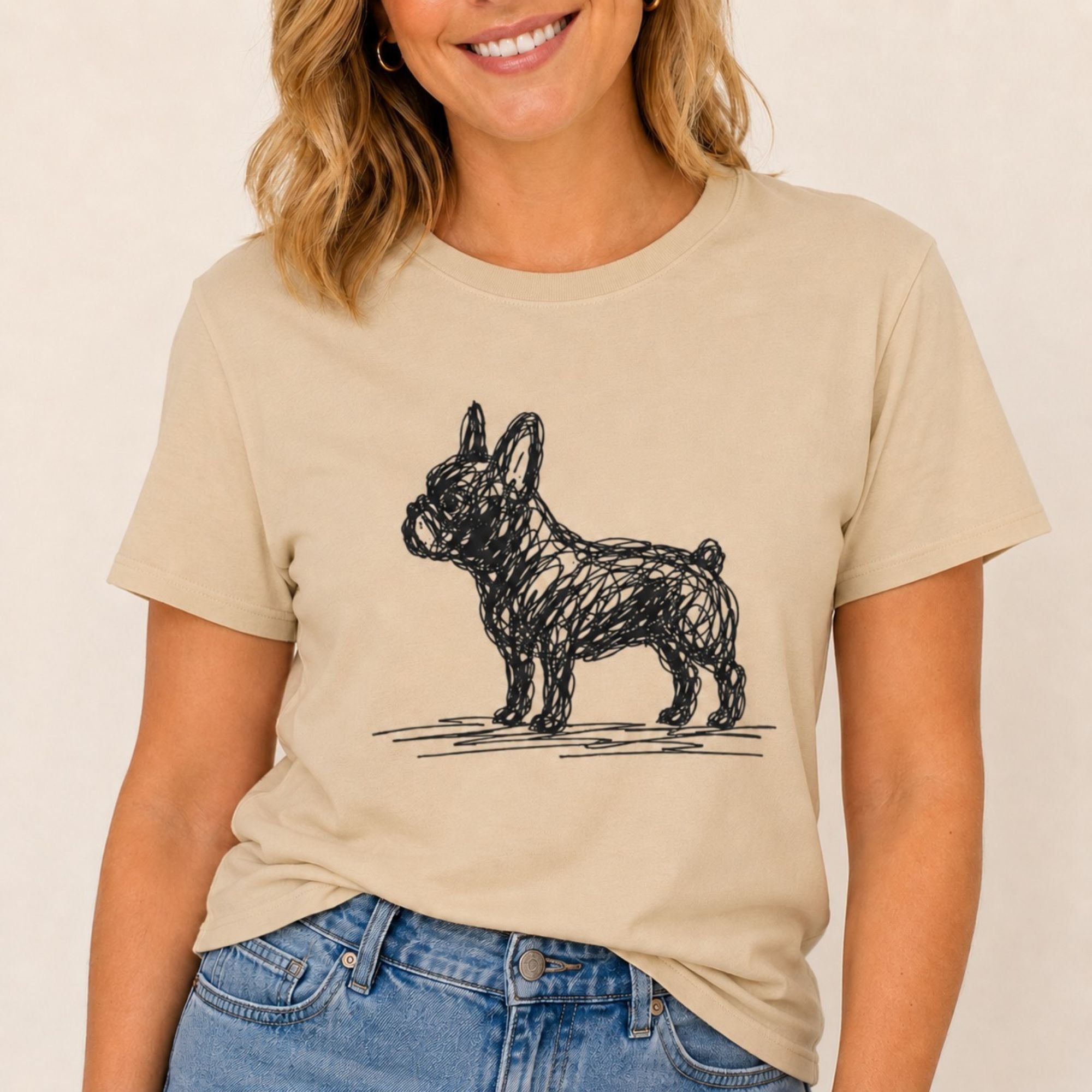Scribbled French Bulldog T-Shirt