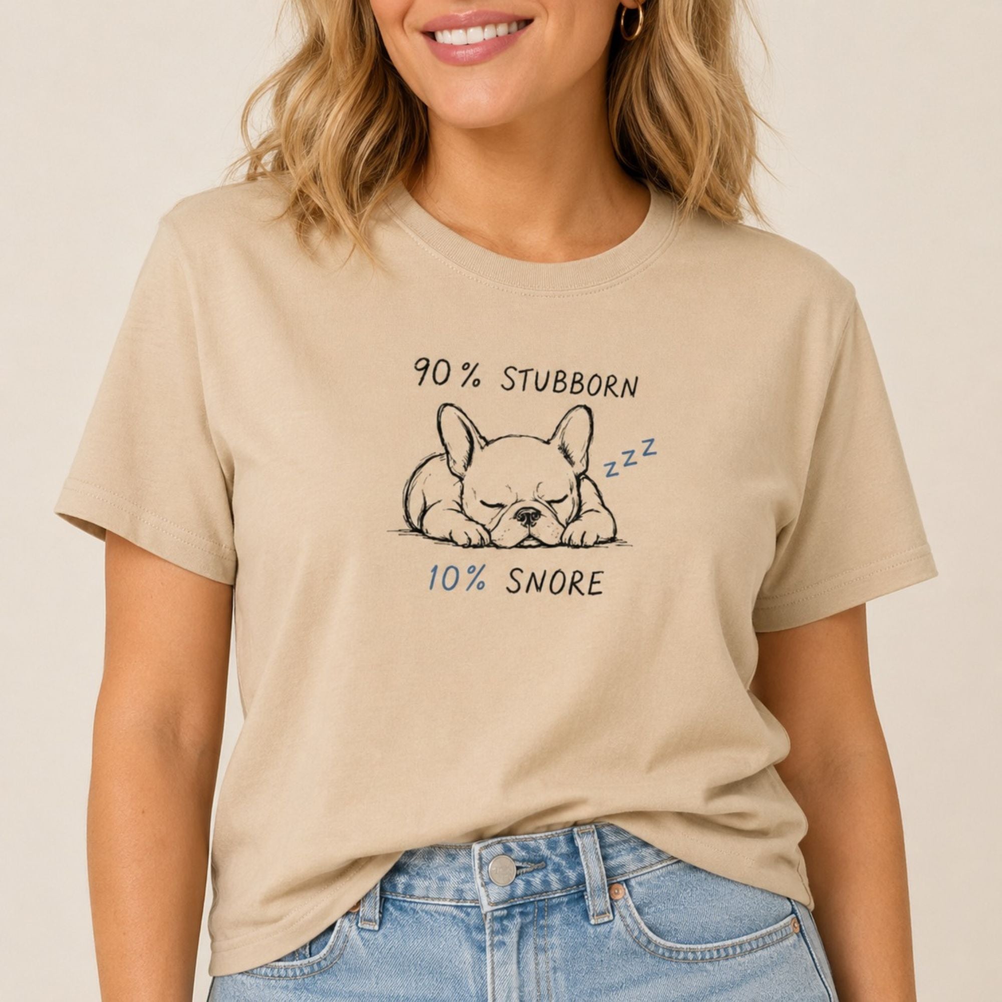 Frenchie Stubborn & Snore T-Shirt