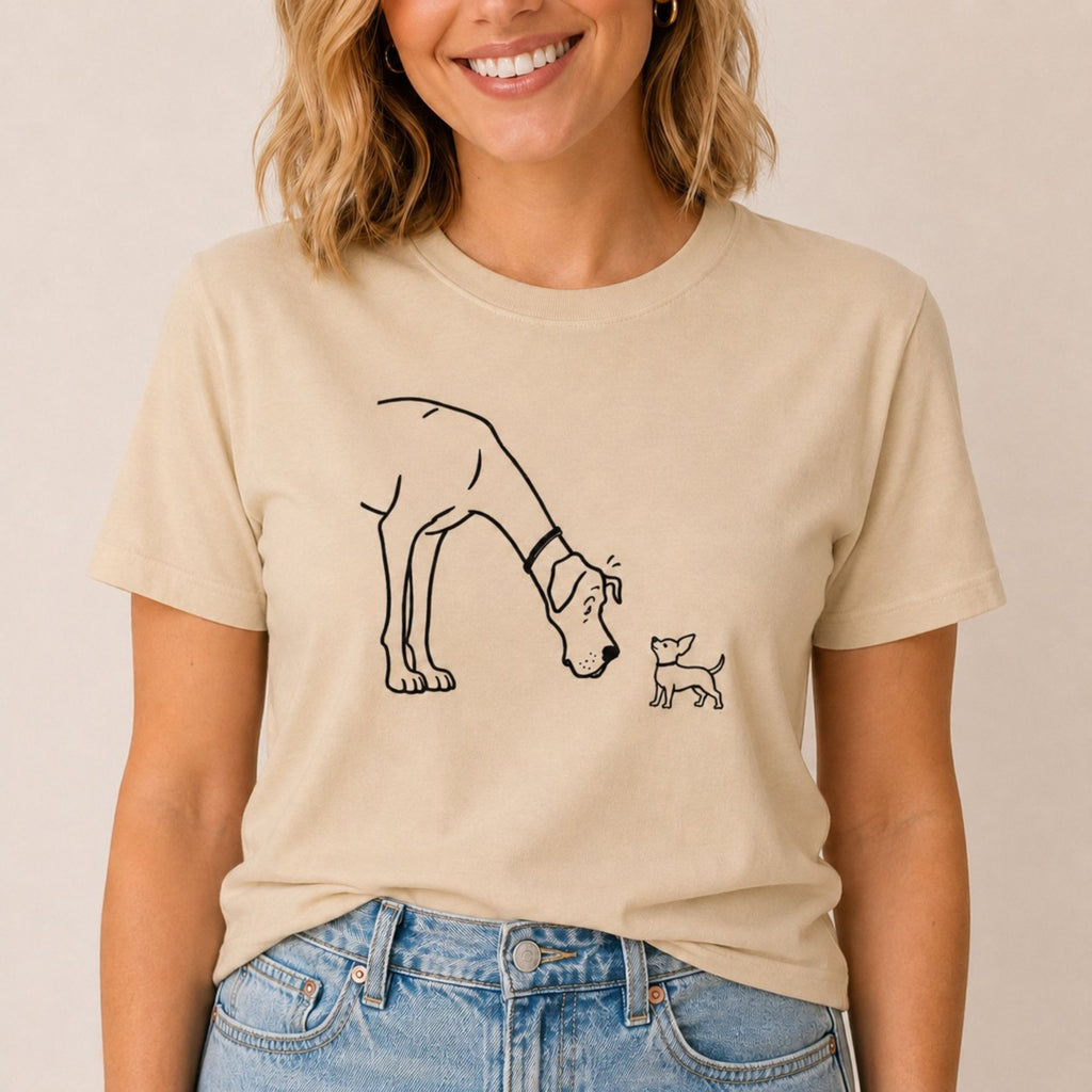 Big Dog Small Dog T-Shirt - Sand