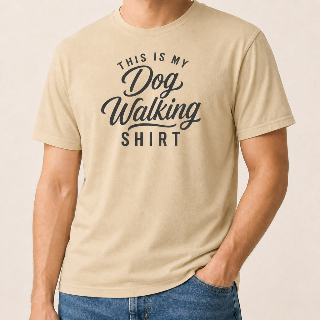Dog Walking T-Shirt - Sand