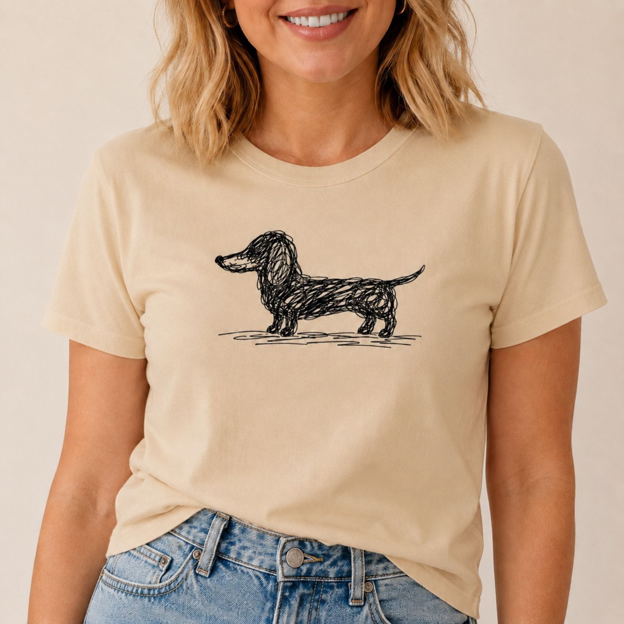 Scribbled Dachshund T-Shirt